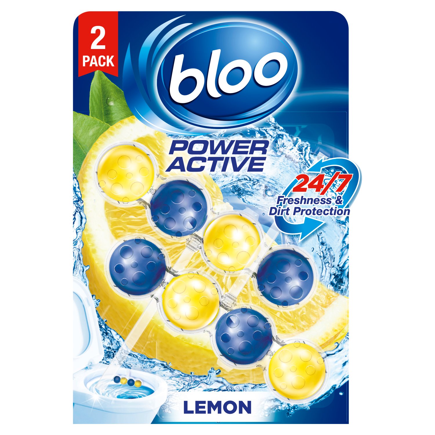 Bloo Power Active Lemon Rim Block Twin Pack (100 g)