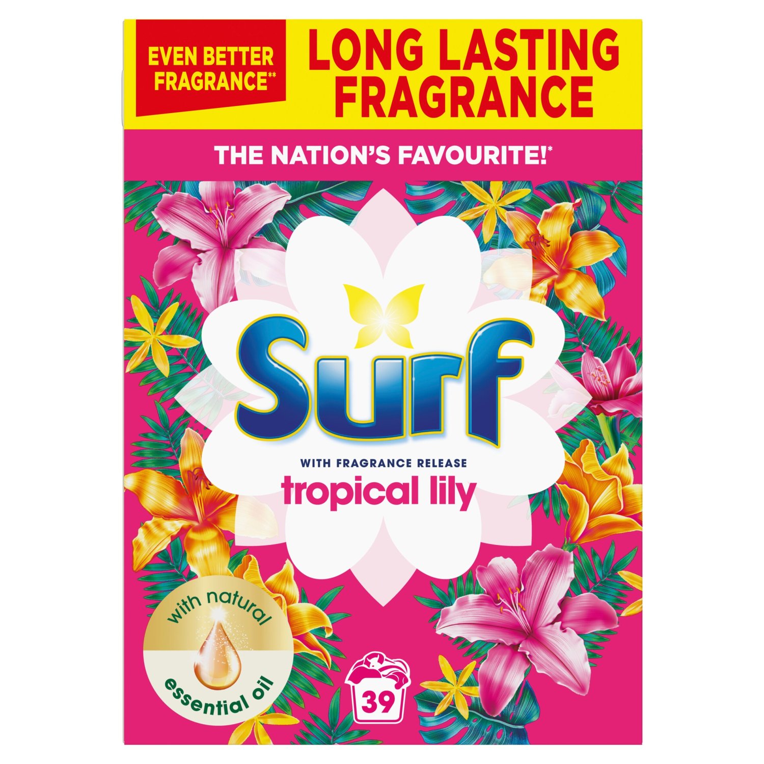 Surf Tropical Lily Powder Washing Detergent 39 Wash  (1.95 kg)