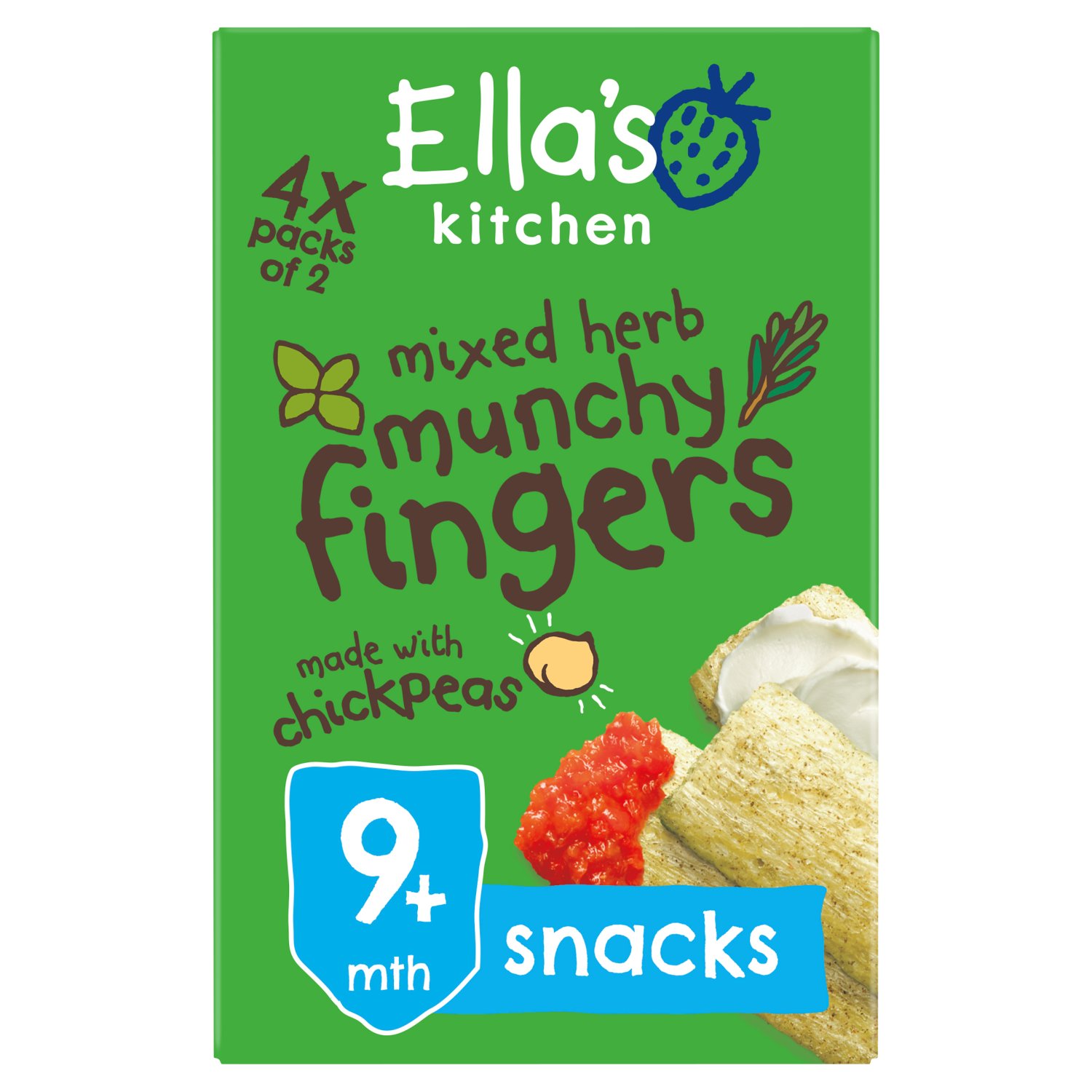 Ella's Kitchen Mixed Herb Munchy Fingers 9+ Months 4 Pack (12 g)