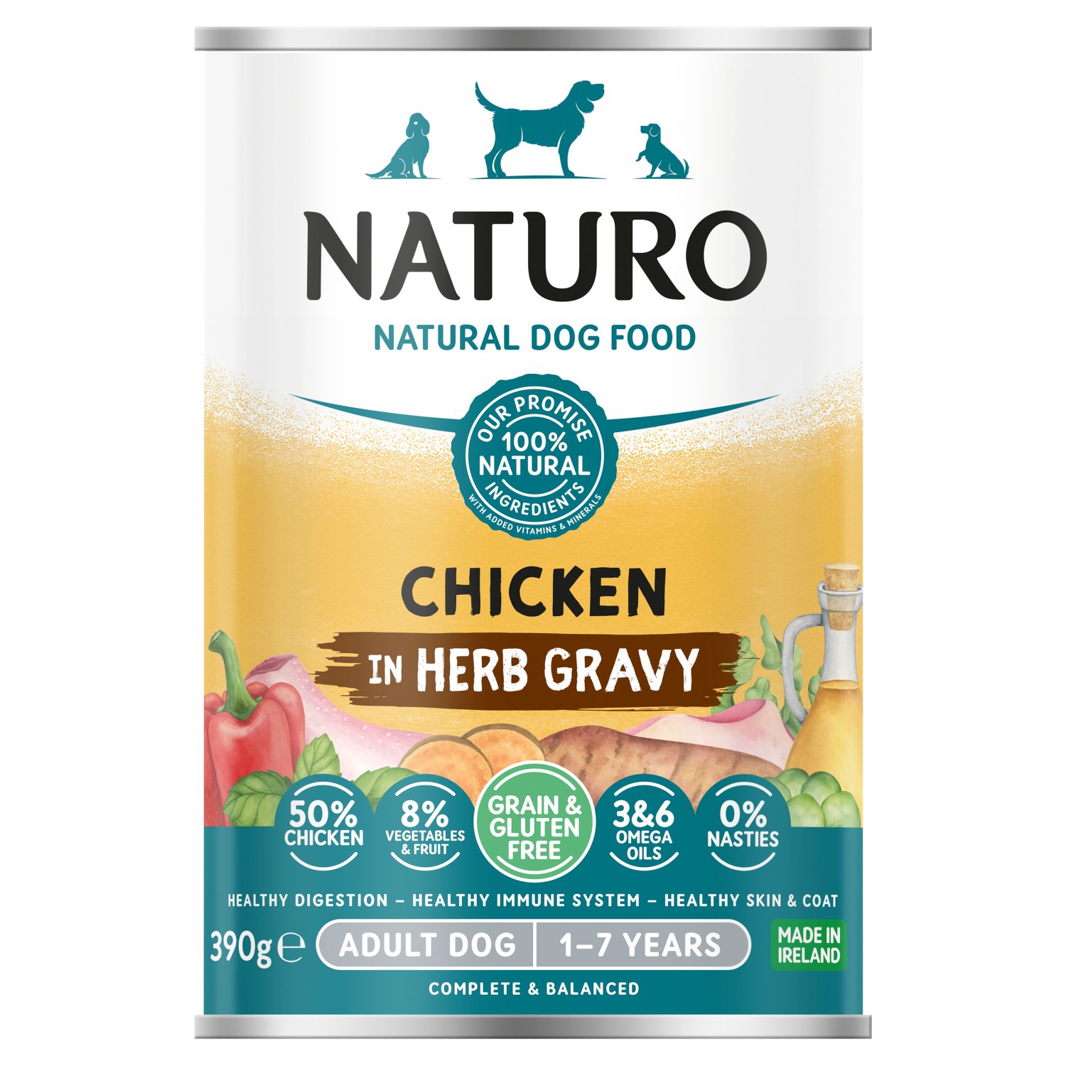 Naturo Grain Free Chicken & Vegetable Tin (390 g)