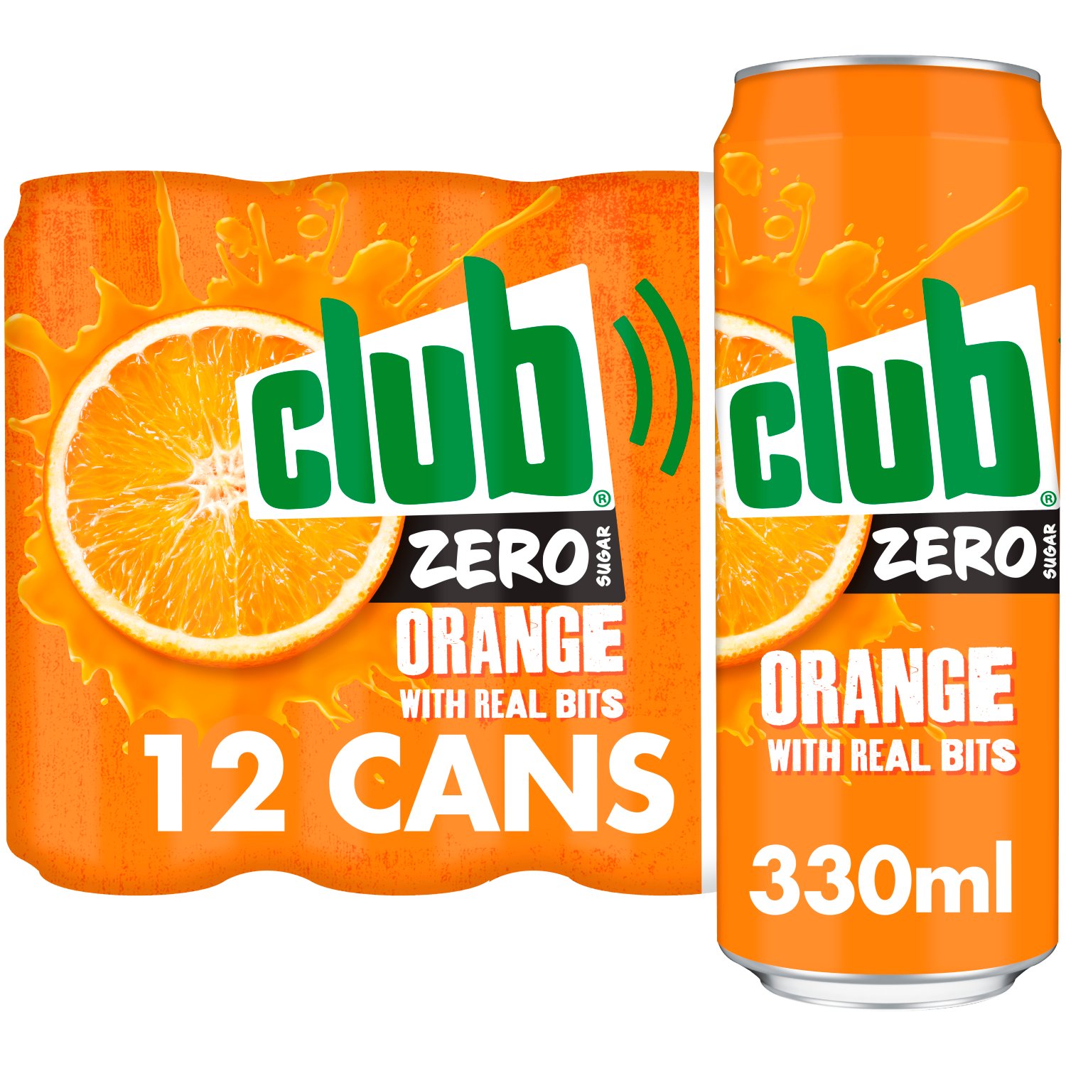 Club Zero Orange Can 12 Pack (330 ml)