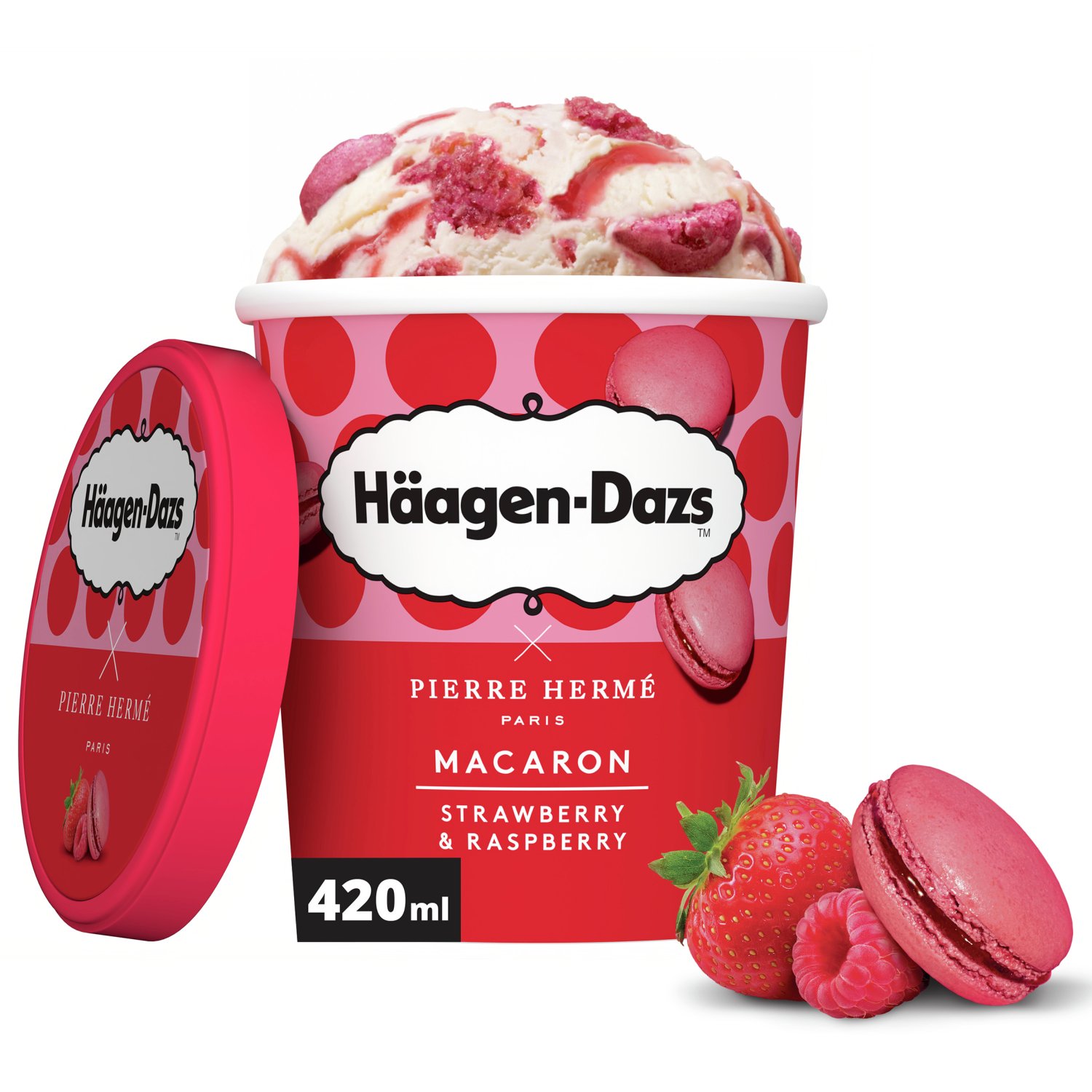 Haagen Dazs Macaron Strawberry & Raspberry (420 ml)