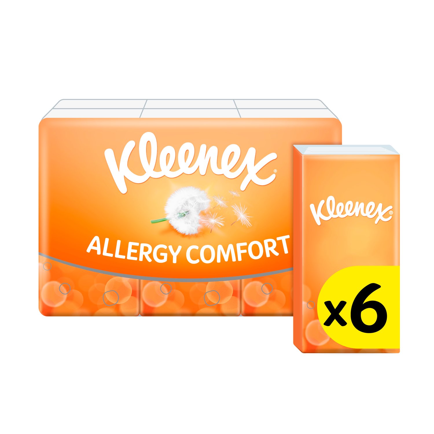 Kleenex Allergy Comfort Tissues Pocket 6 Pack 9 Sheets (6 Piece)