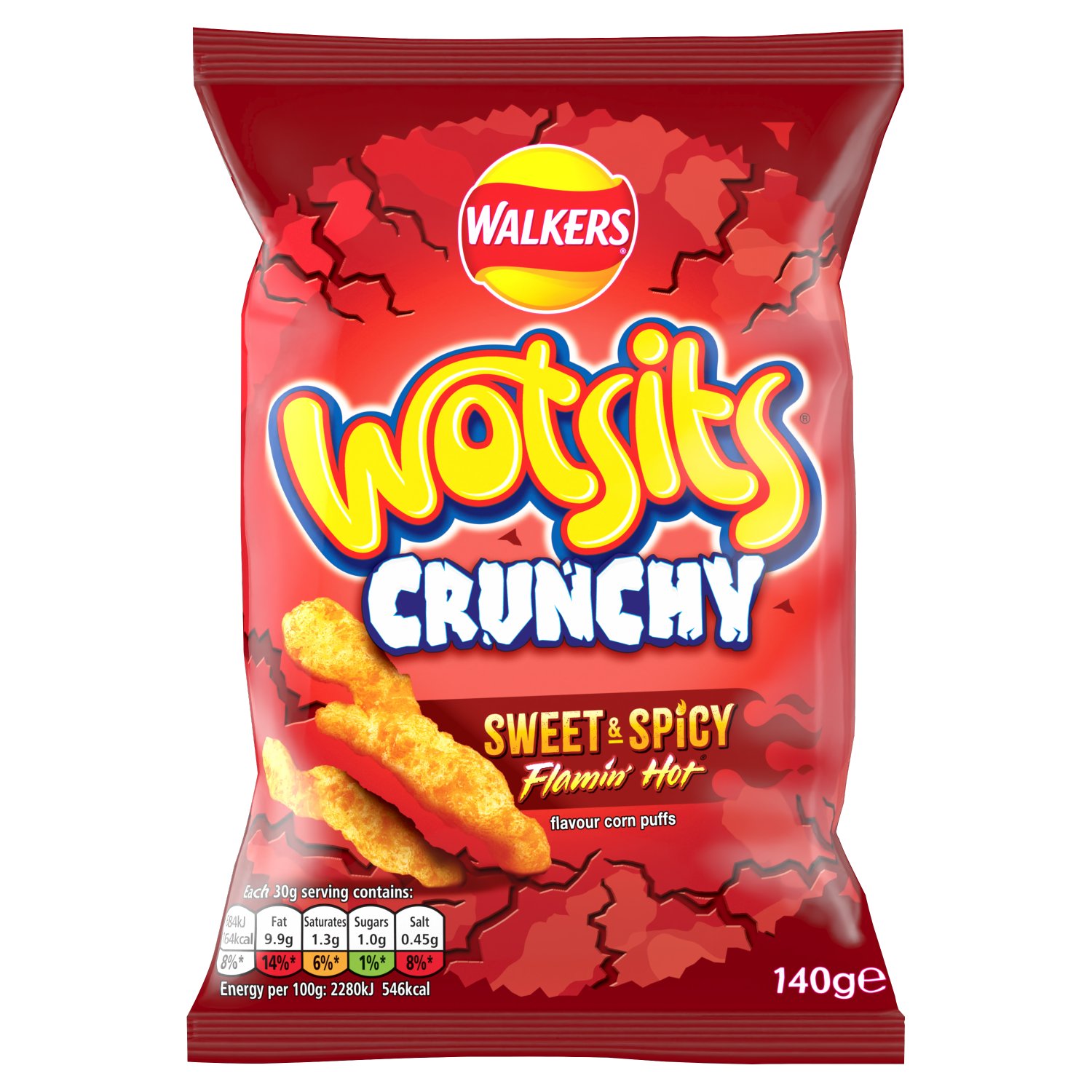 Walkers Wotsits Crunchy Flamin Hot (140 g)