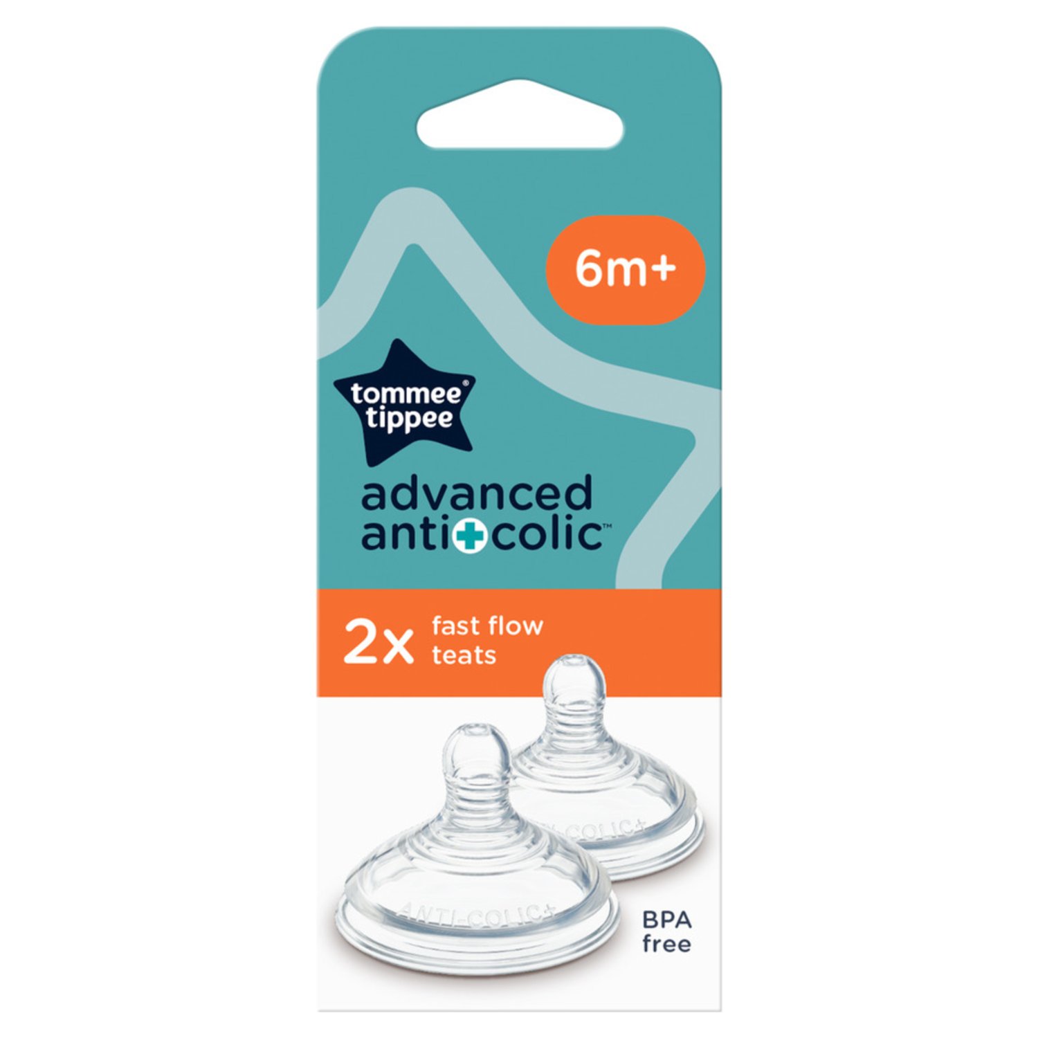 Tommee Tippee Advanced Anti Colic Fast Flow Teats 6 Months+ (2 Piece)