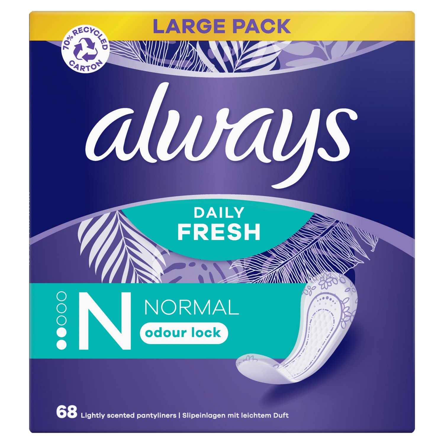 Always Dailies Liner Normal Value Pack (68 Piece)