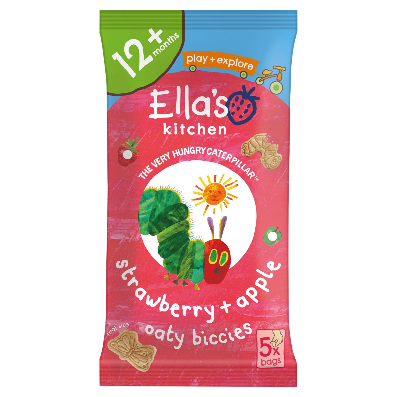 Ellas Strawberry Apple Oaty Biccies Multipack 12 Months+ (100 g)