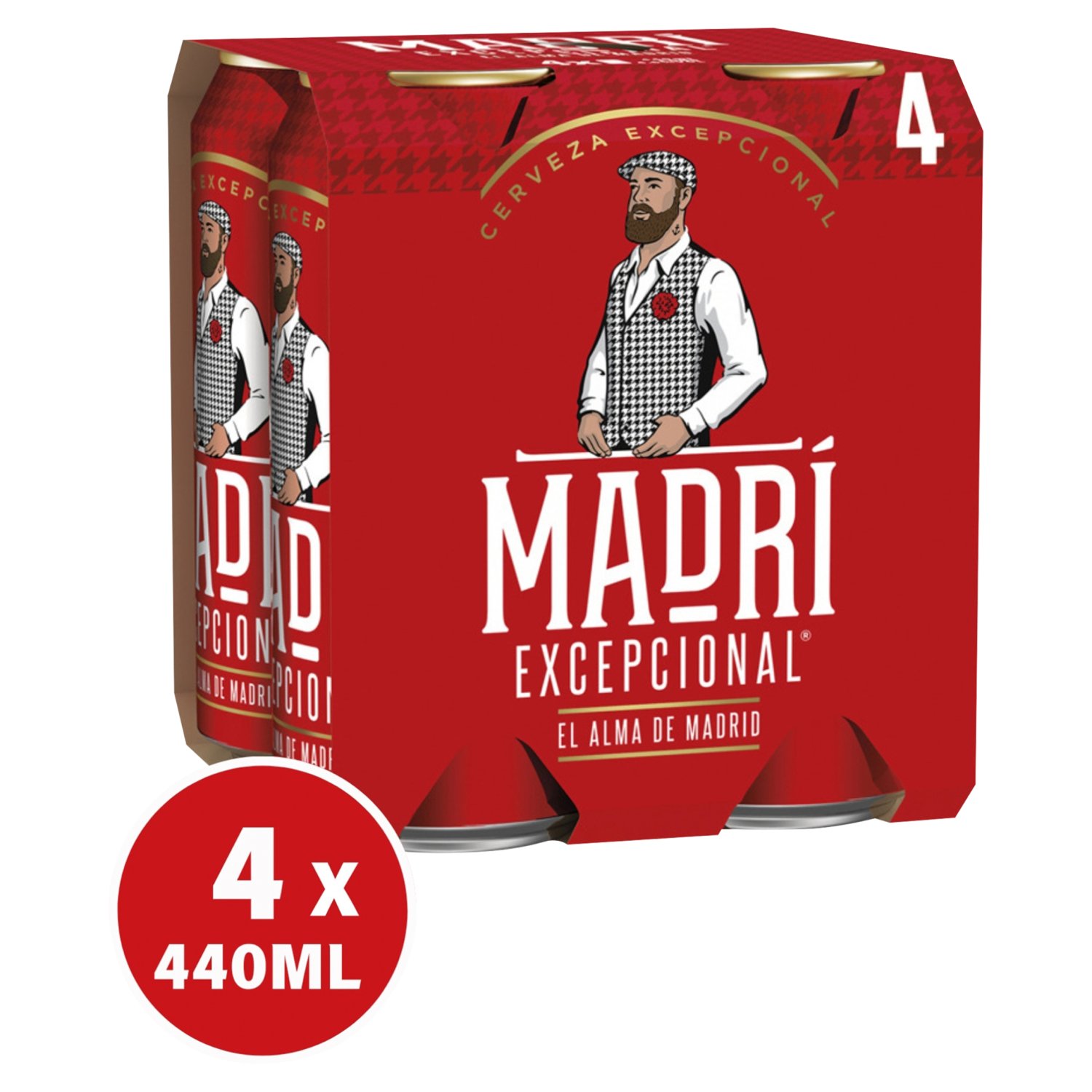 Madri Exceptional Lager 4 Pack (440 ml)