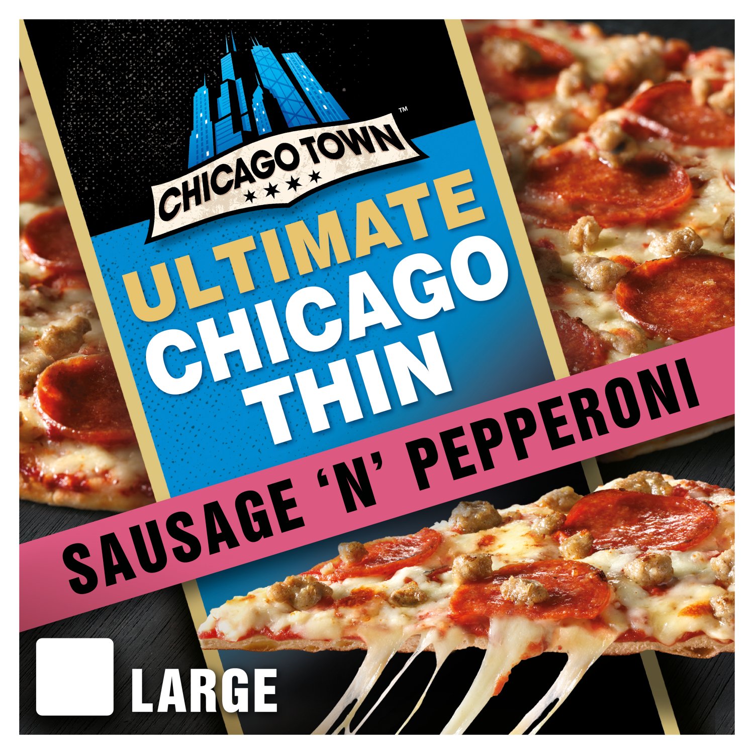 Chicago Town Crispy Chicago Thin Sausage & Pepperoni (431 g)