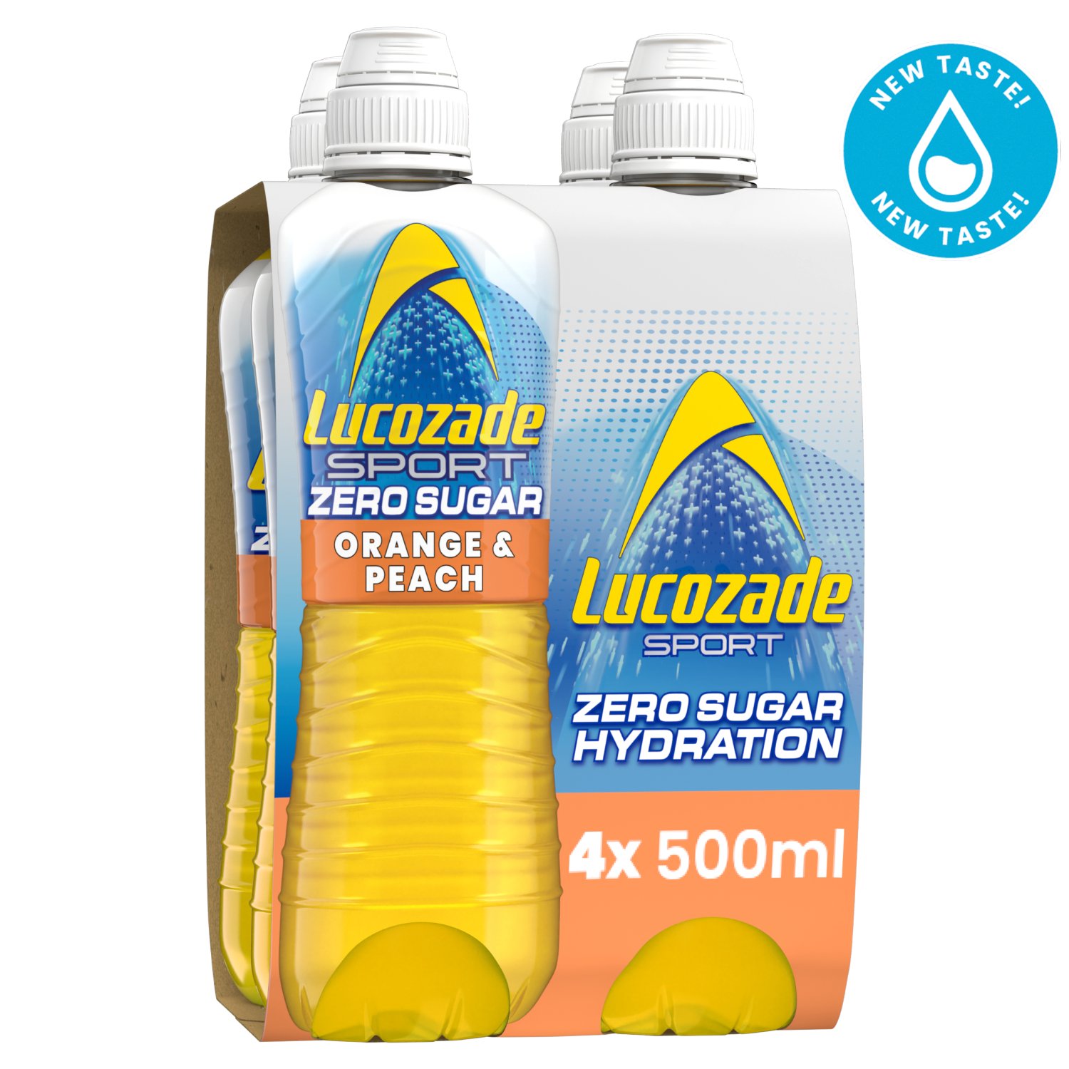 Lucozade Sport Zero Orange & Peach 4 Pack (500 ml)