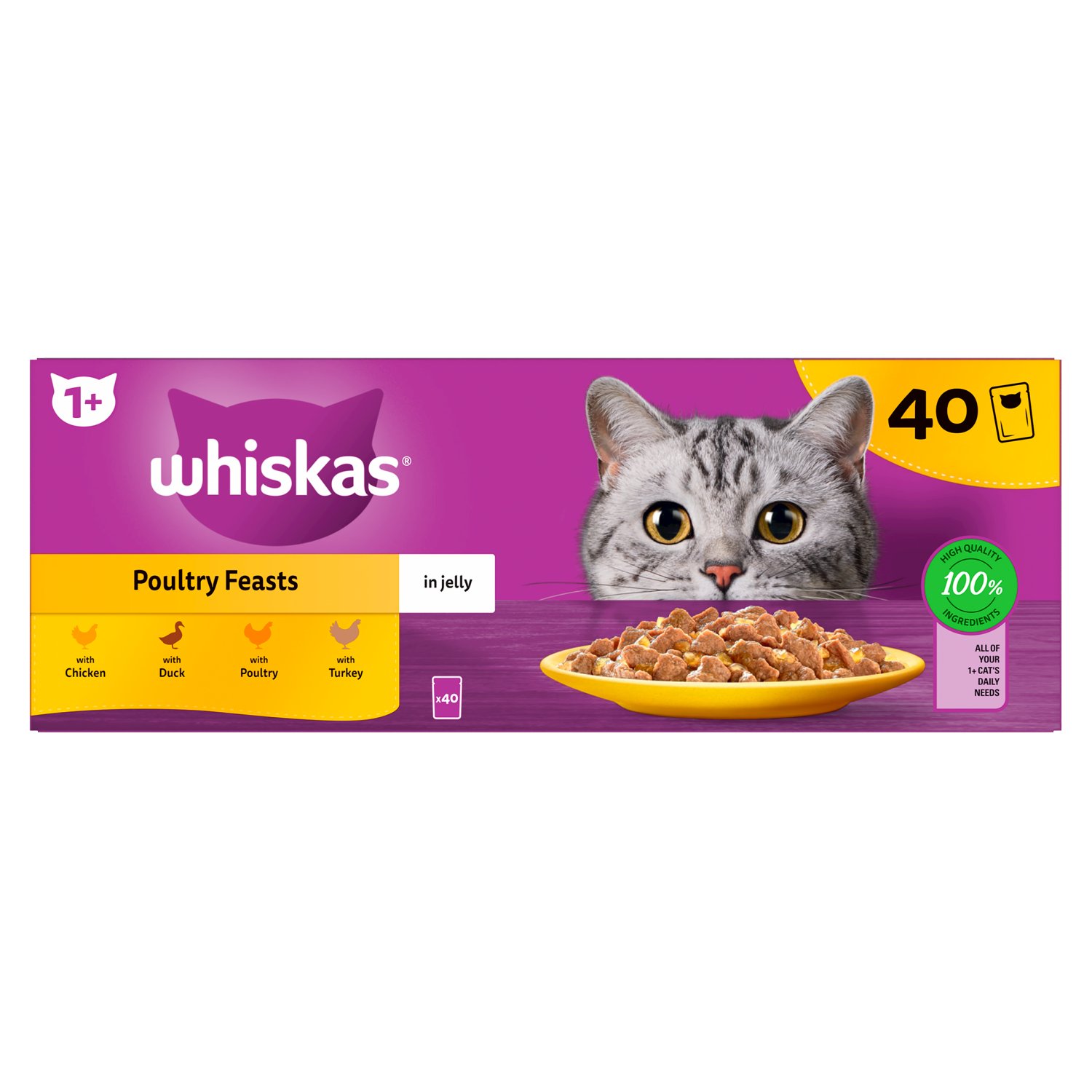 Whiskas Core 1 + Poultry Selection In Jelly (3.4 kg)