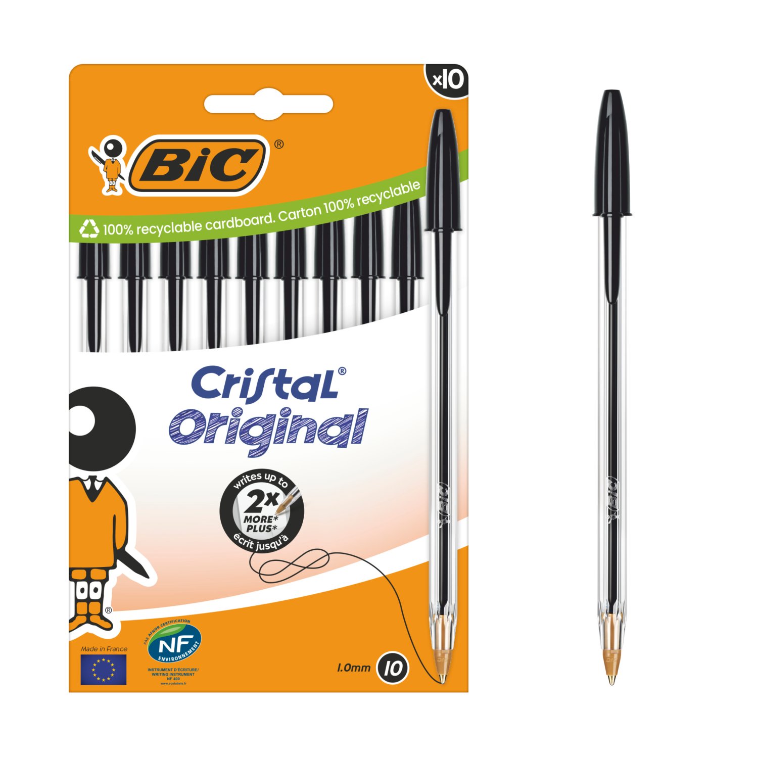 Bic Cristal Medium 10pk Black (1 Piece)