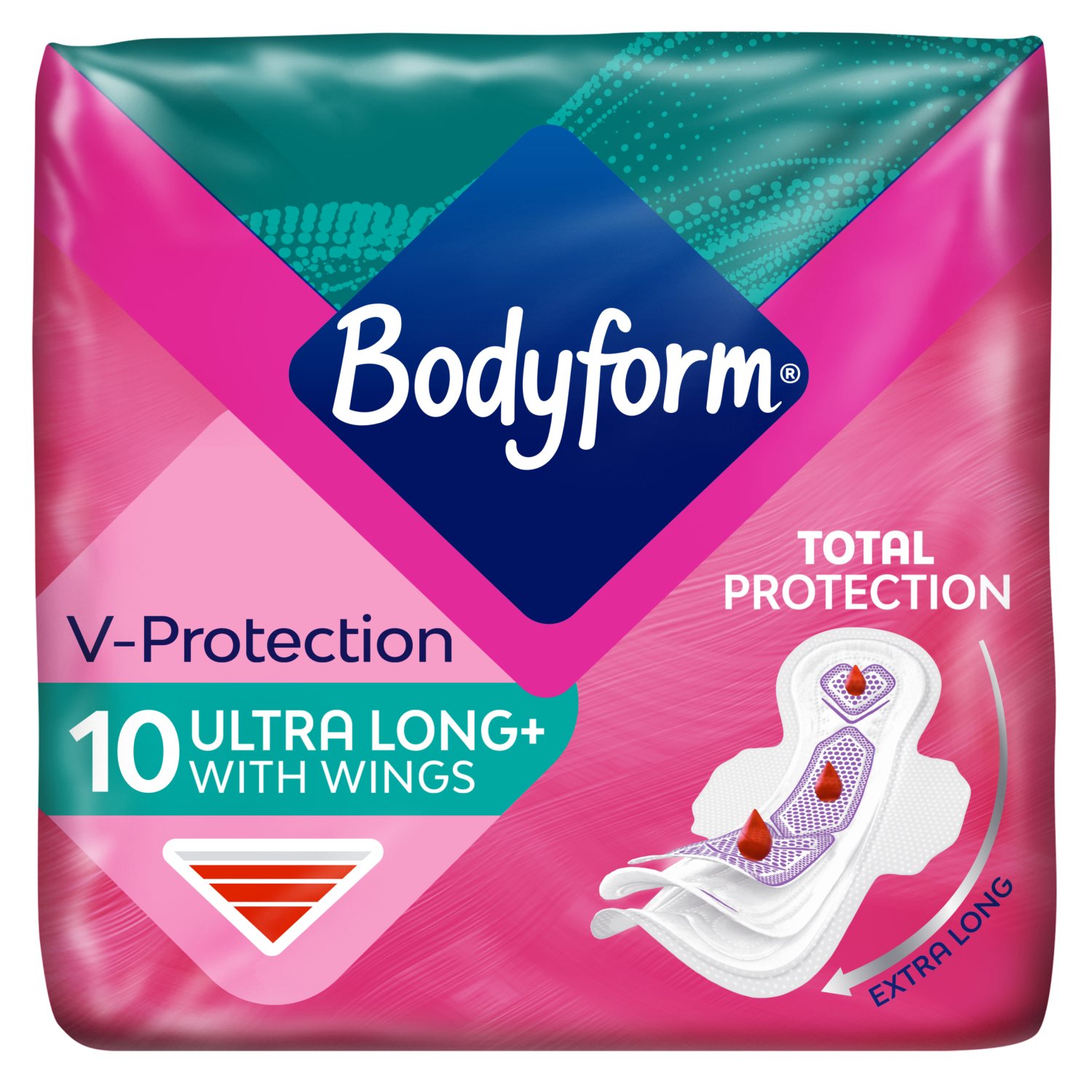 Bodyform Cour-v Ultra Long Sanitary Towels Wings 10 Pack (10 Piece)