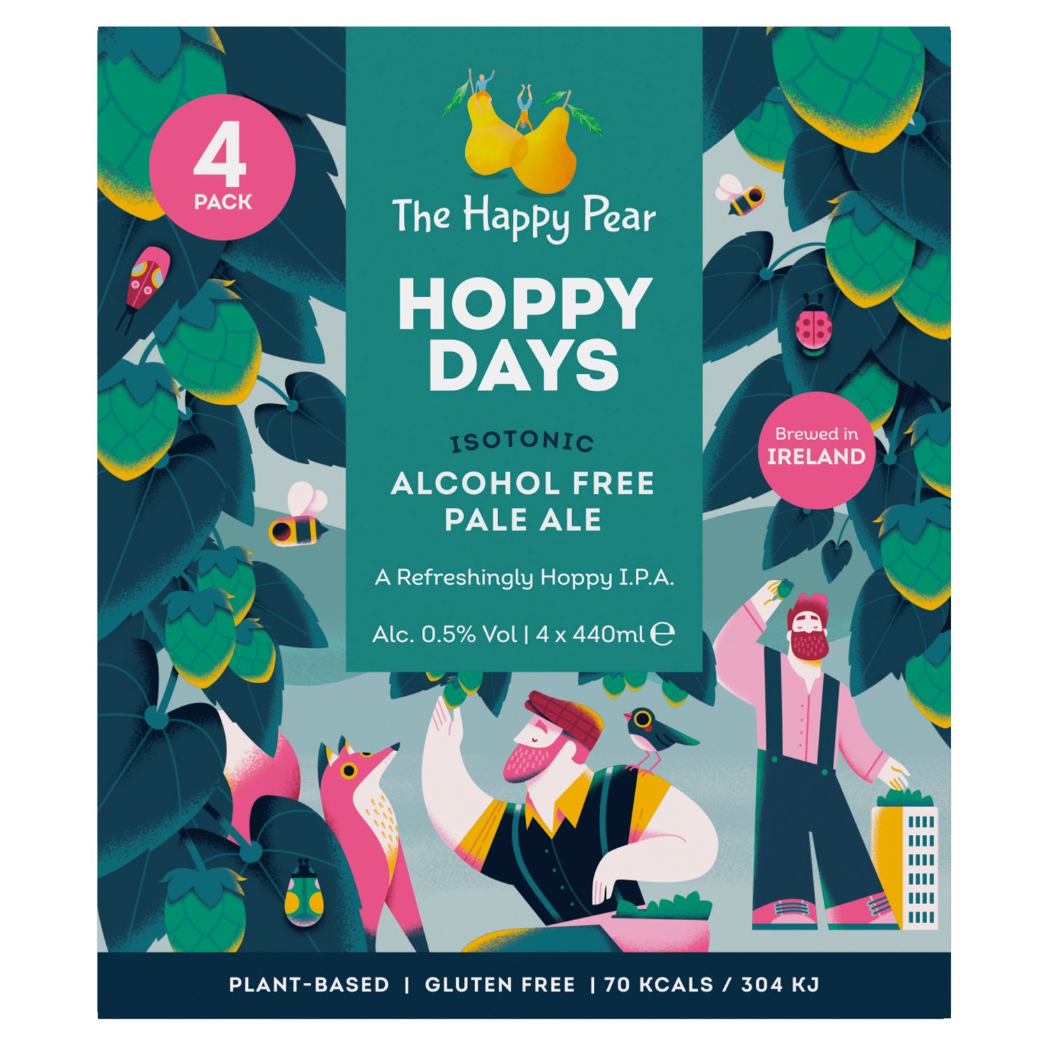 The Happy Pear Hoppy Days Alcohol Free Pale Ale 4 Pack (440 ml)