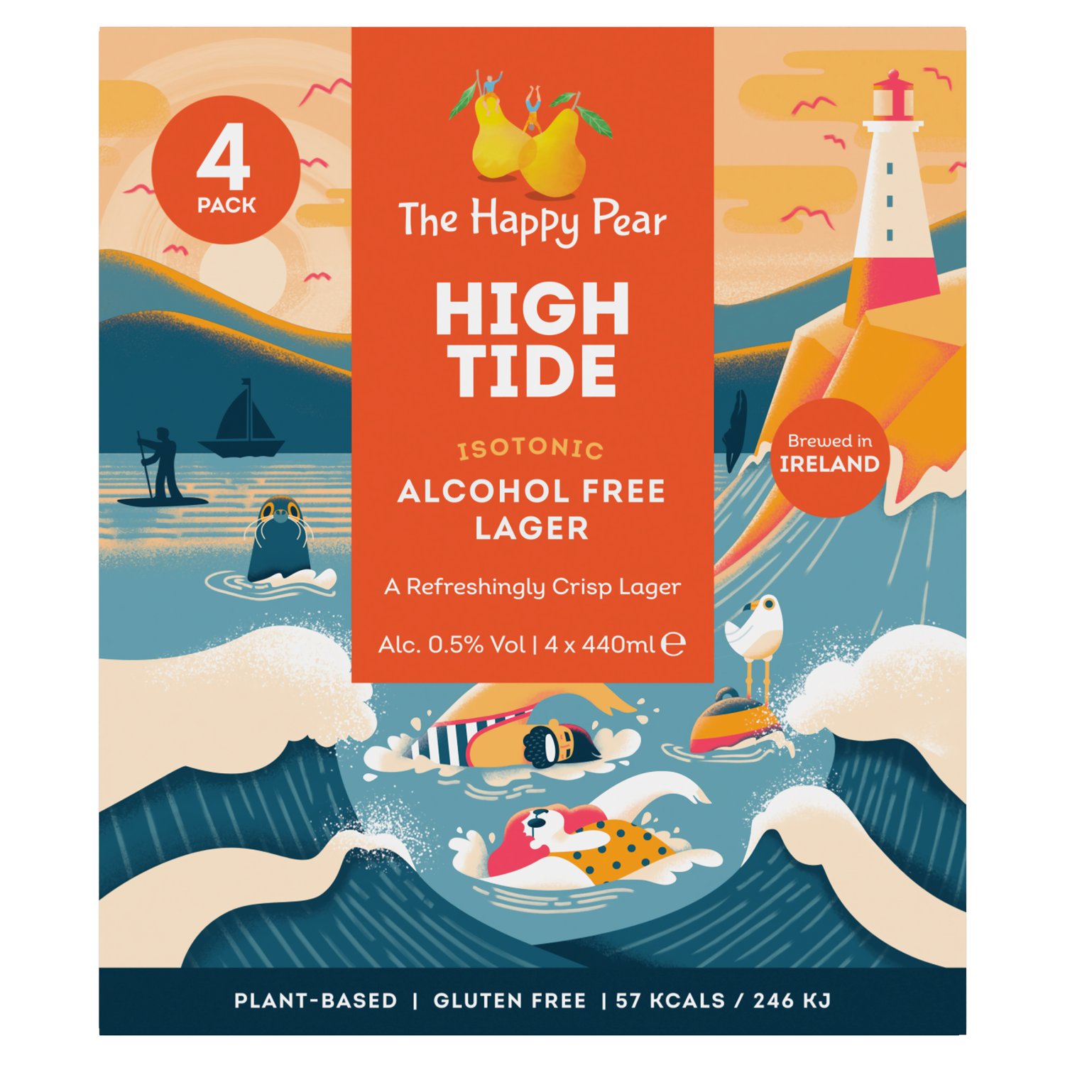 The Happy Pear High Tide Alcohol Free Lager Can 4 Pack (440 ml)