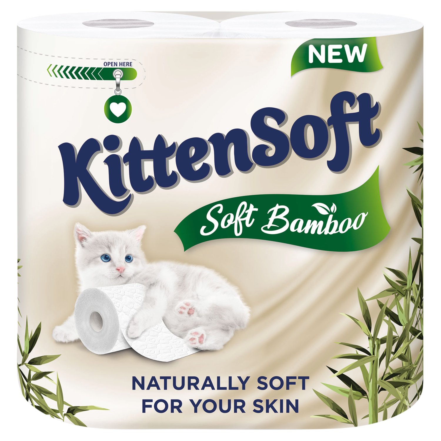 Kittensoft Soft Bamboo Toilet Roll (4 Roll)