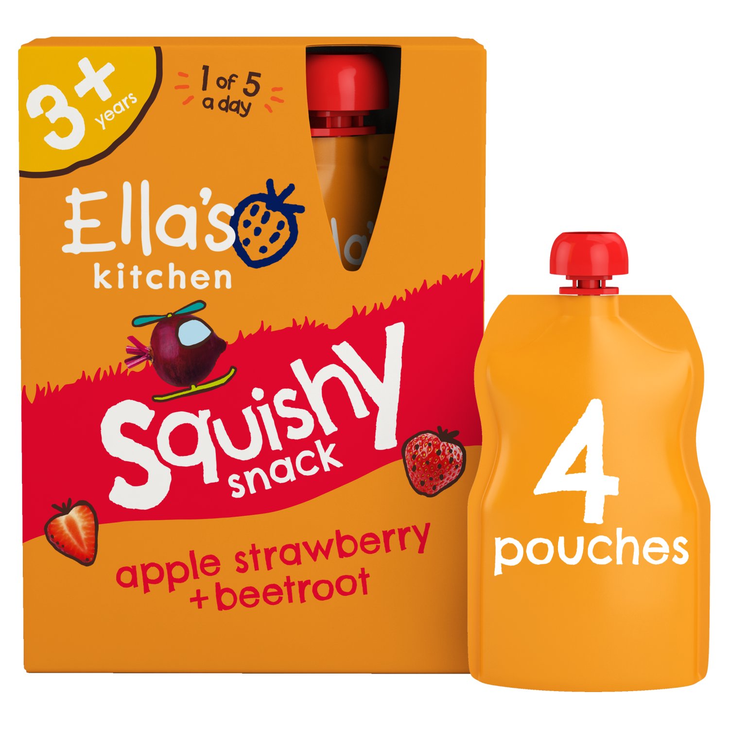 Ella's Kitchen Organic Strawberry and Beetroot Squishy Snack 3+ Years (100 g)