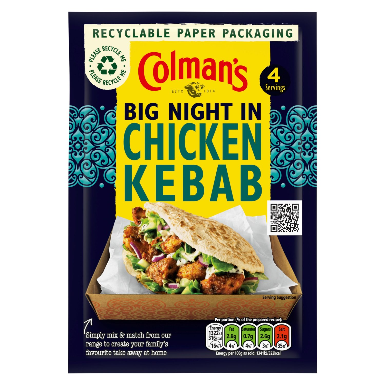 Colmans Big Night In Recipe Mix Chicken Kebab (30 g)