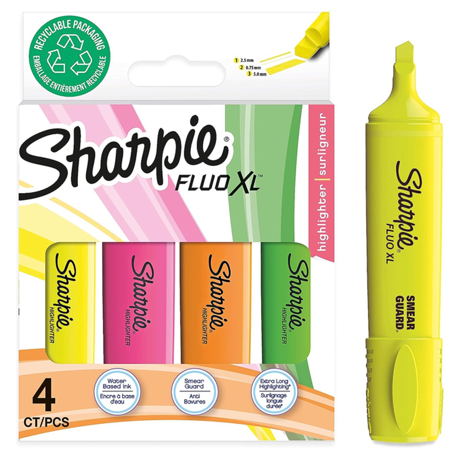 Sharpie Fluo XL Highlighter 4 Pack (1 Piece)