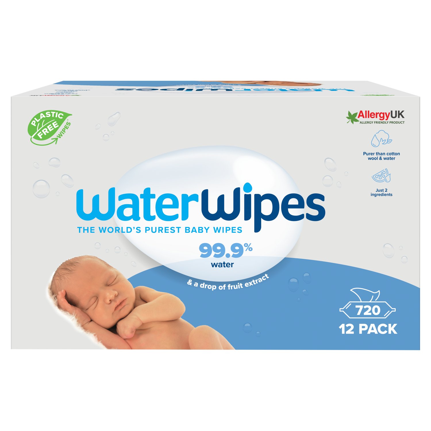 WaterWipes Original Baby Wipes 12 Pack (60 Piece)