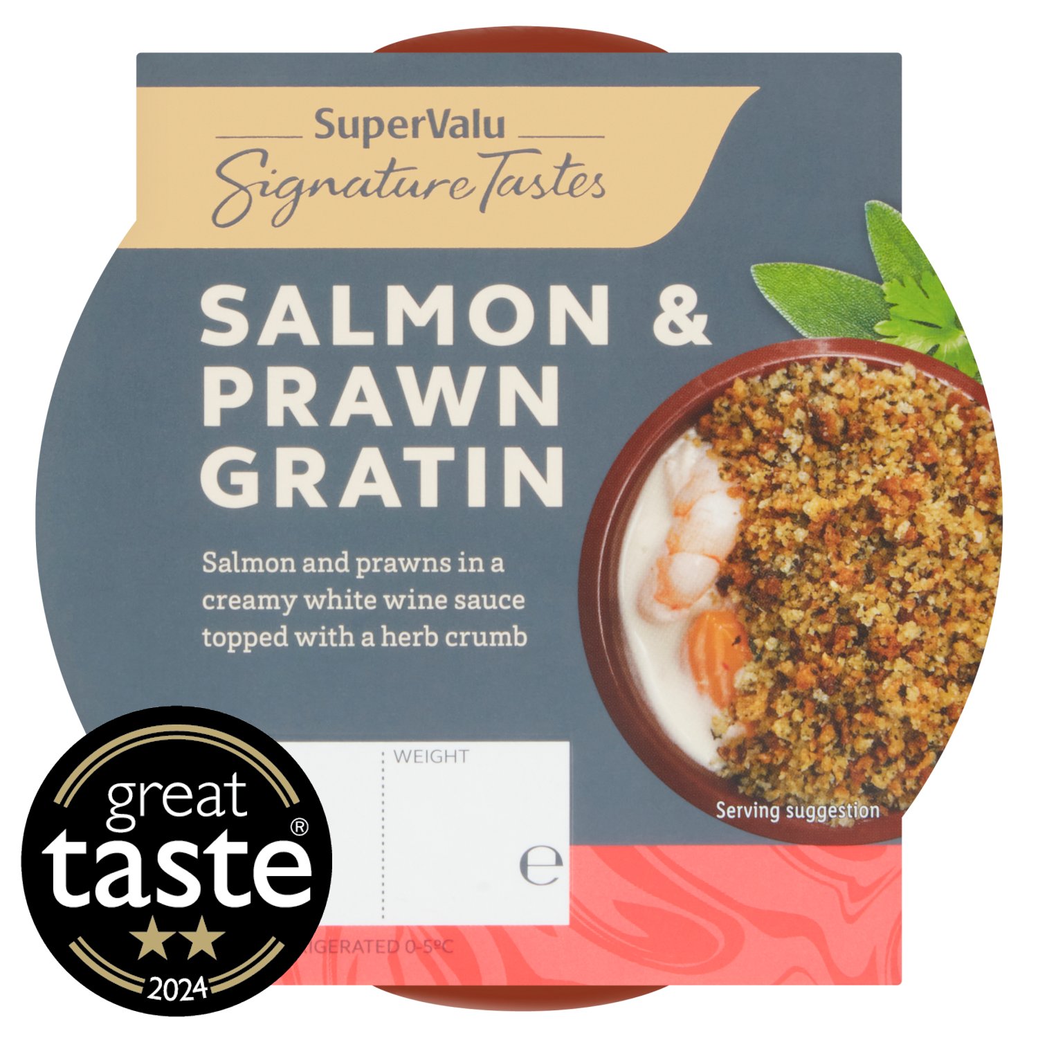 SuperValu Signature Tastes Salmon & Prawns White Wine Sauce in Crumb (180 g)