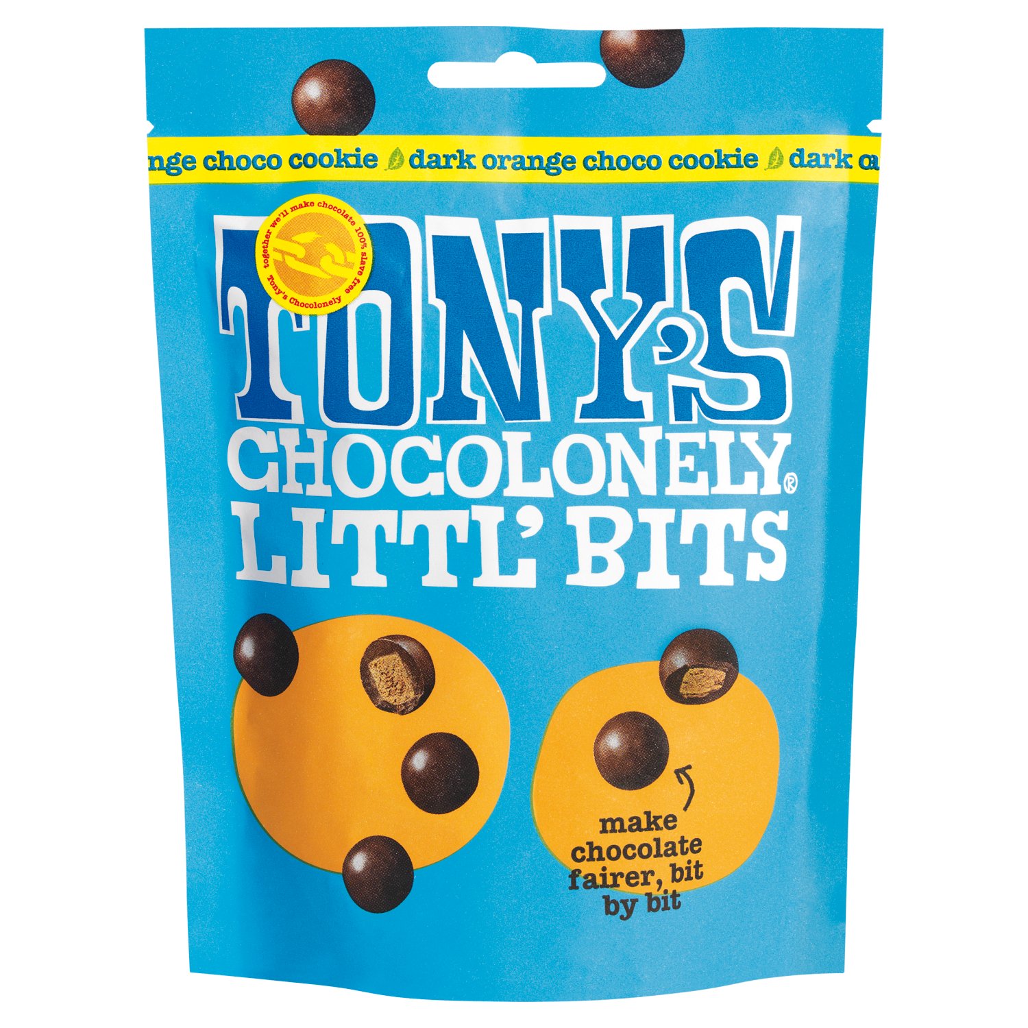 Tony's Chocolonely Littl' Bits Dark Orange Choco Cookie Pouch (100 g)