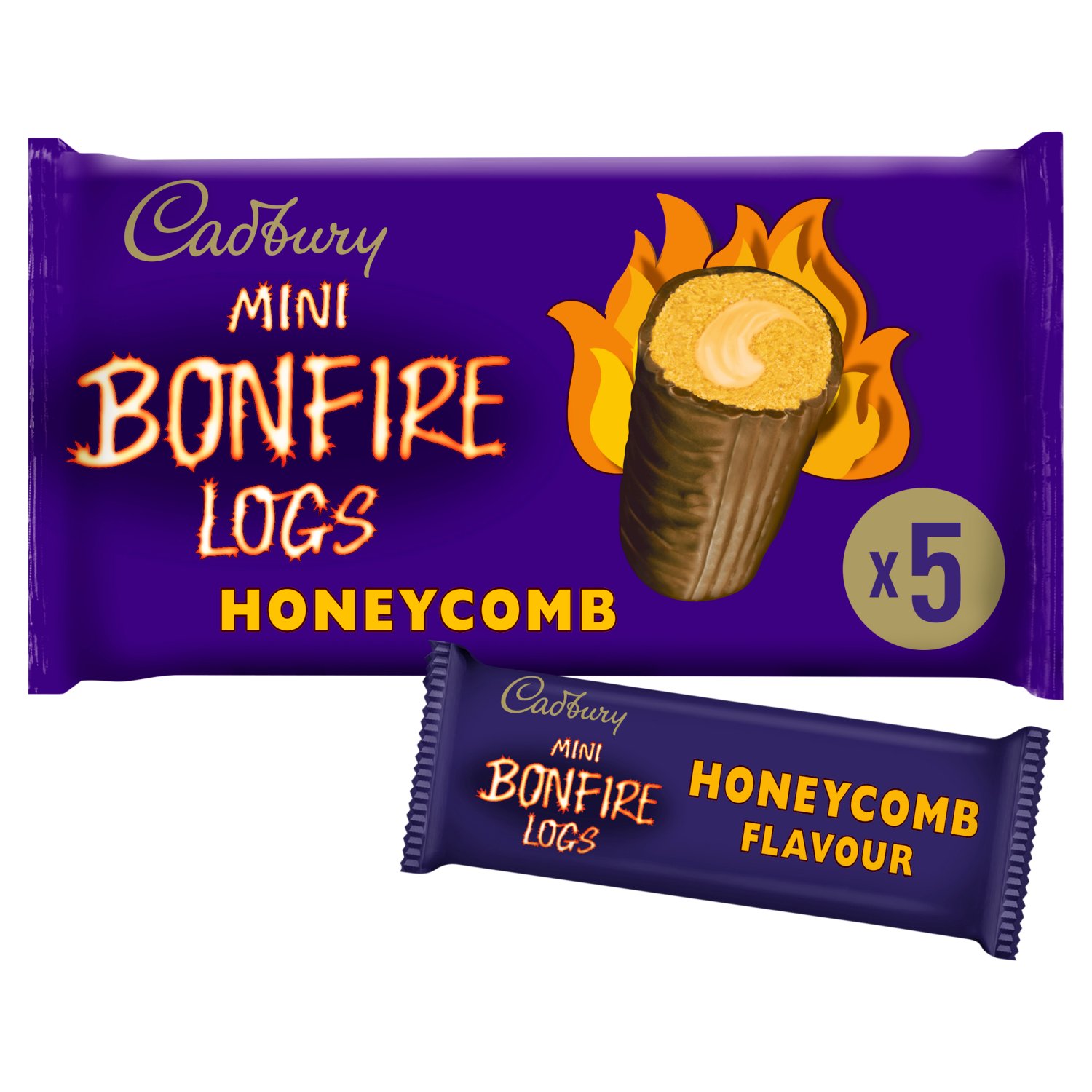 Cadbury Honeycomb Mini Bonfire Logs 5 Pack (133 g)