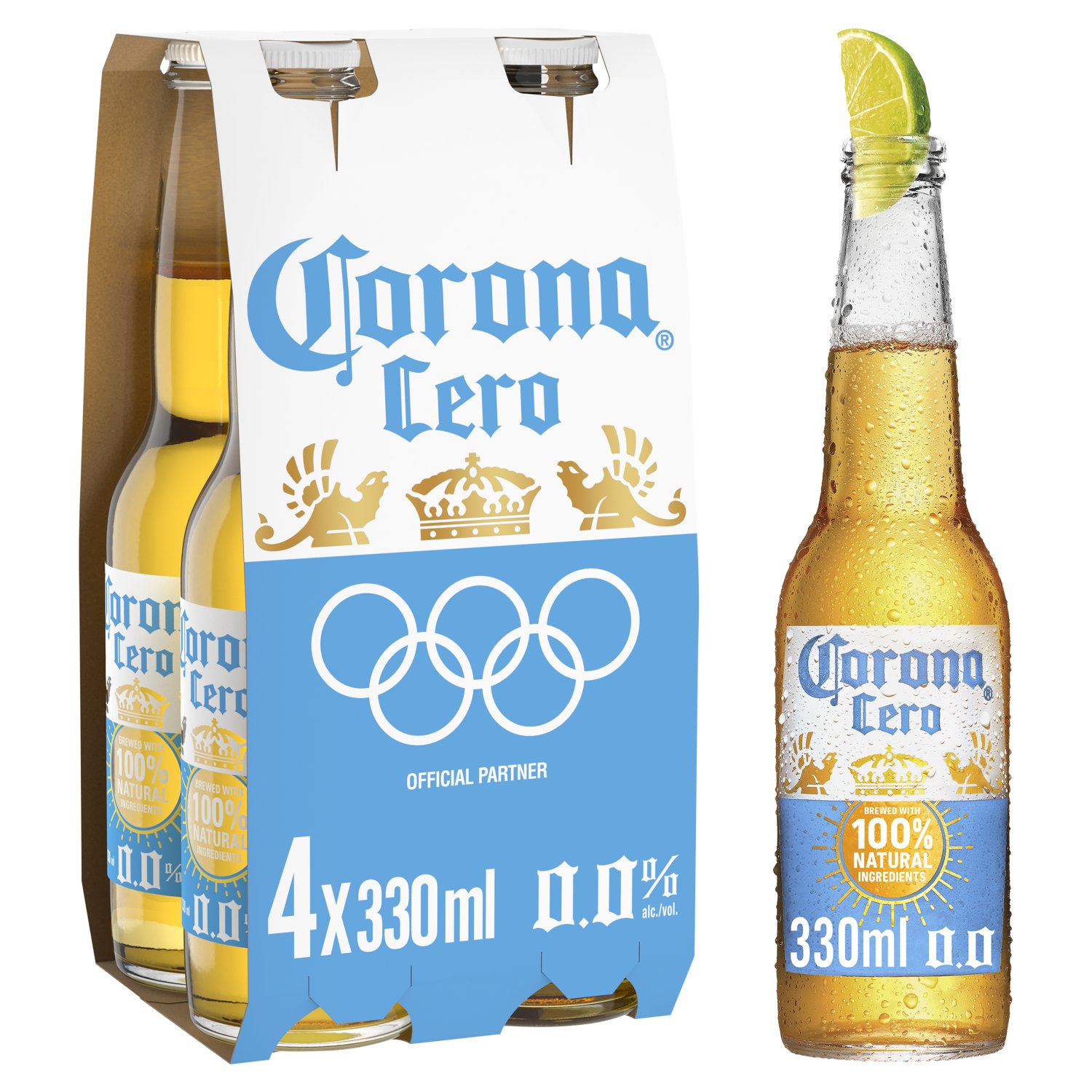 Corona Cero 0.0% Beer Bottle 4 Pack (330 ml)