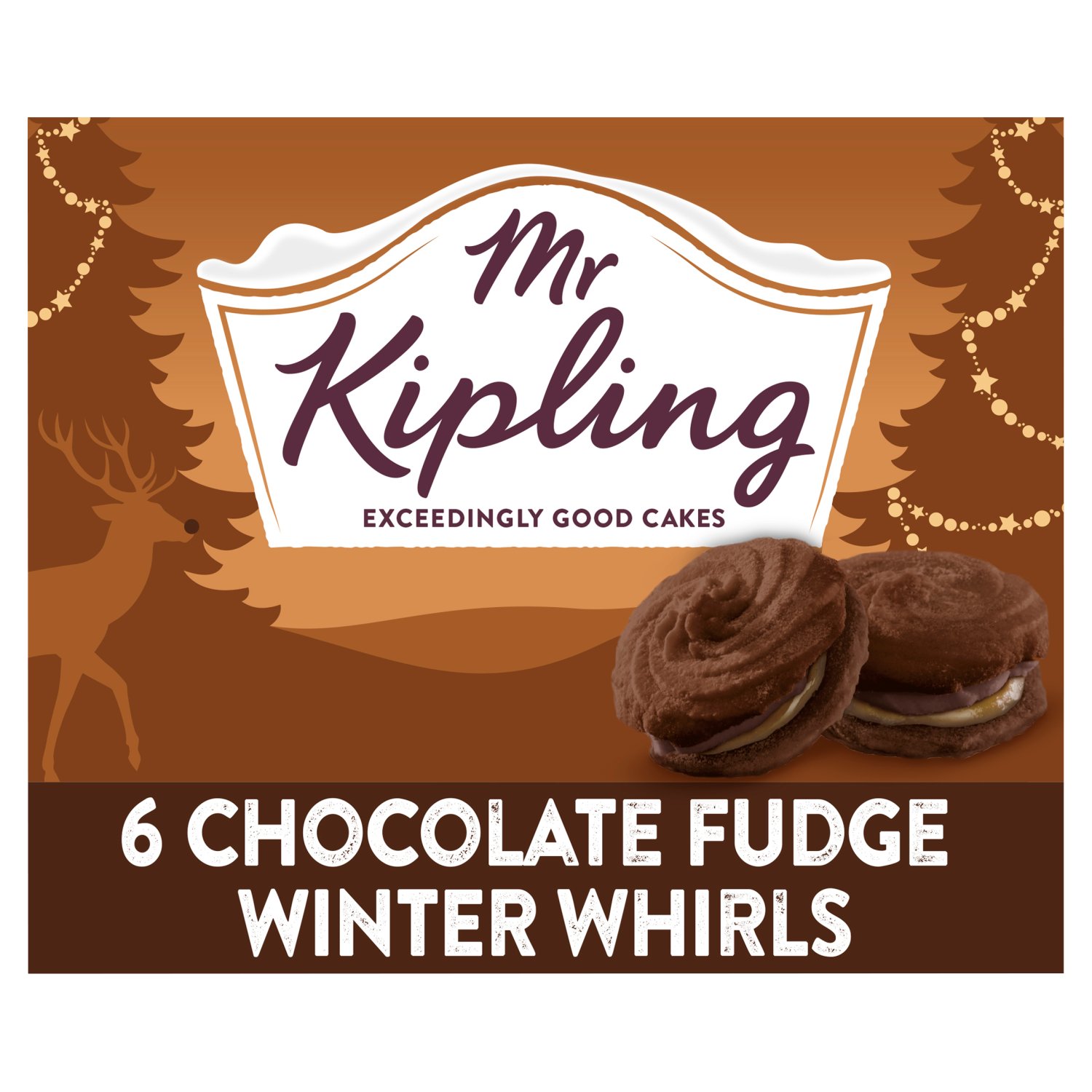 Mr Kipling Chocolate Fudge Winter Whirls 6 Pack (165 g)