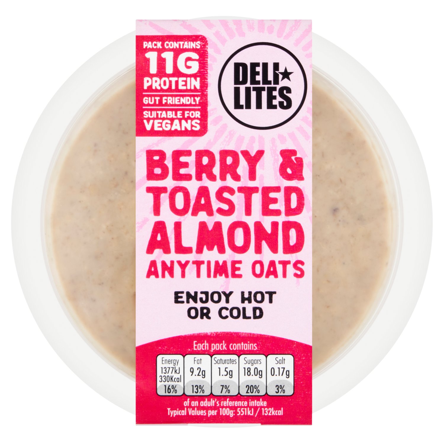 Deli Lites Berry & Toasted Almond Anytime Oats (266 g)