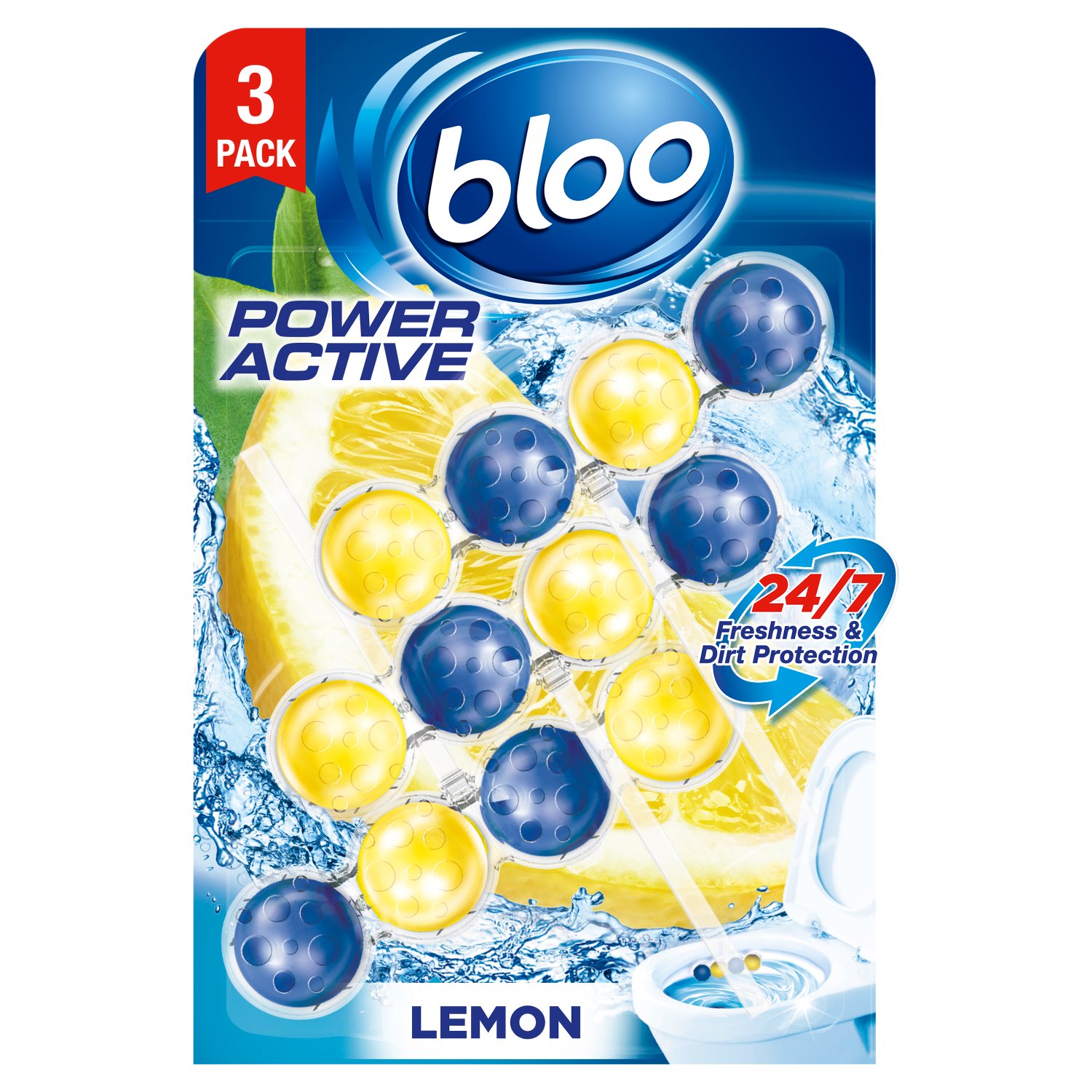 Bloo Power Active Lemon Rimblock 3 Pack (150 g)