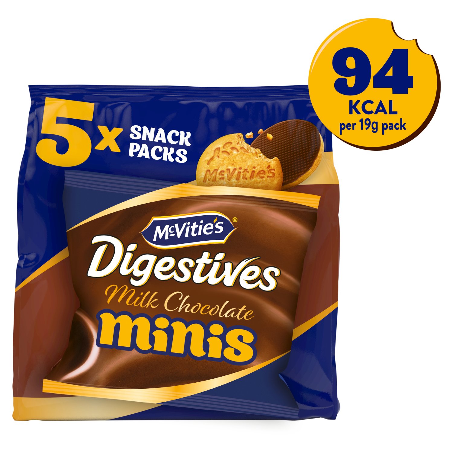 McVitie's Milk Chocolate Minis Digestive Snack Packs 5 Pack (19 g)