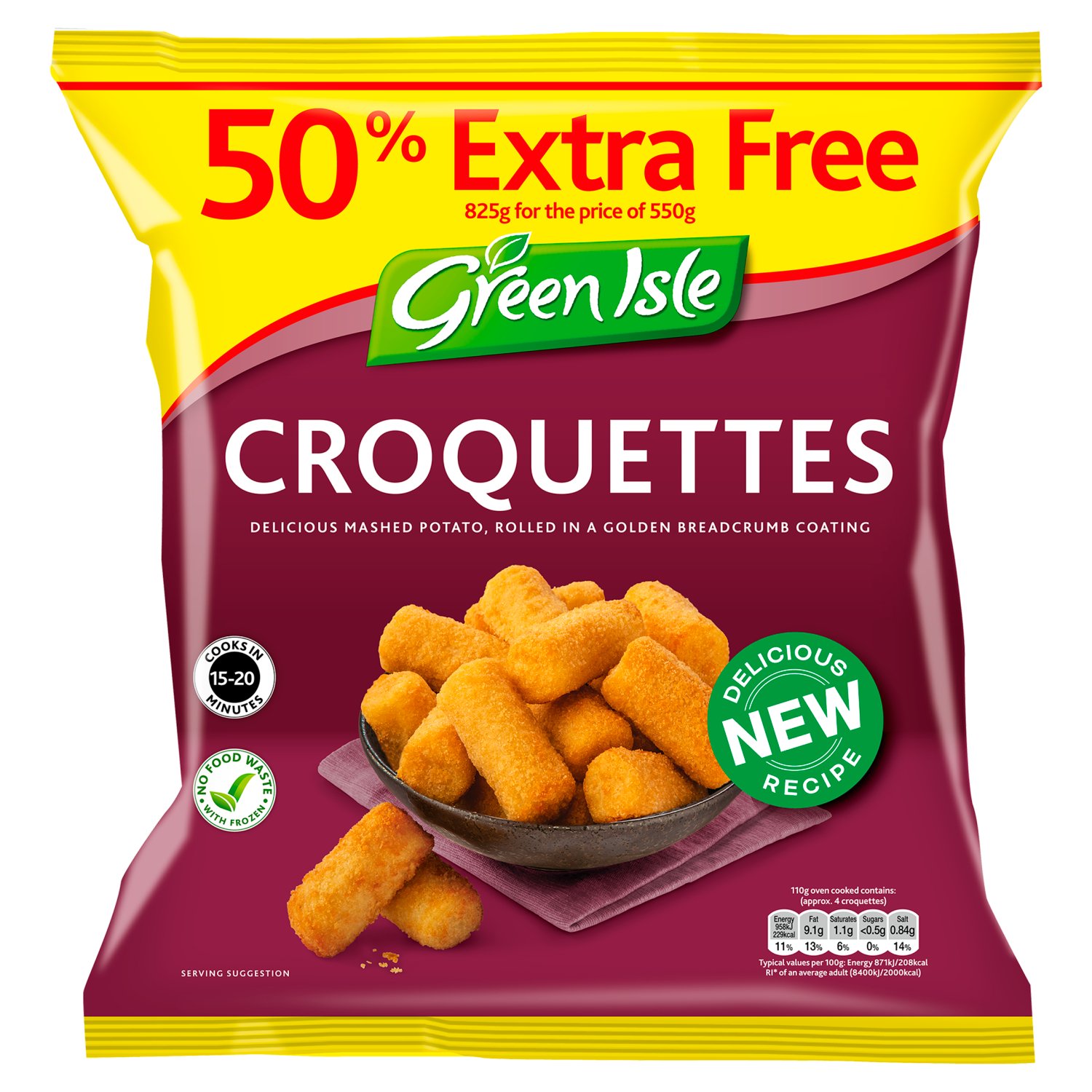 Green Isle Croquettes 50% Extra Free (825 g)