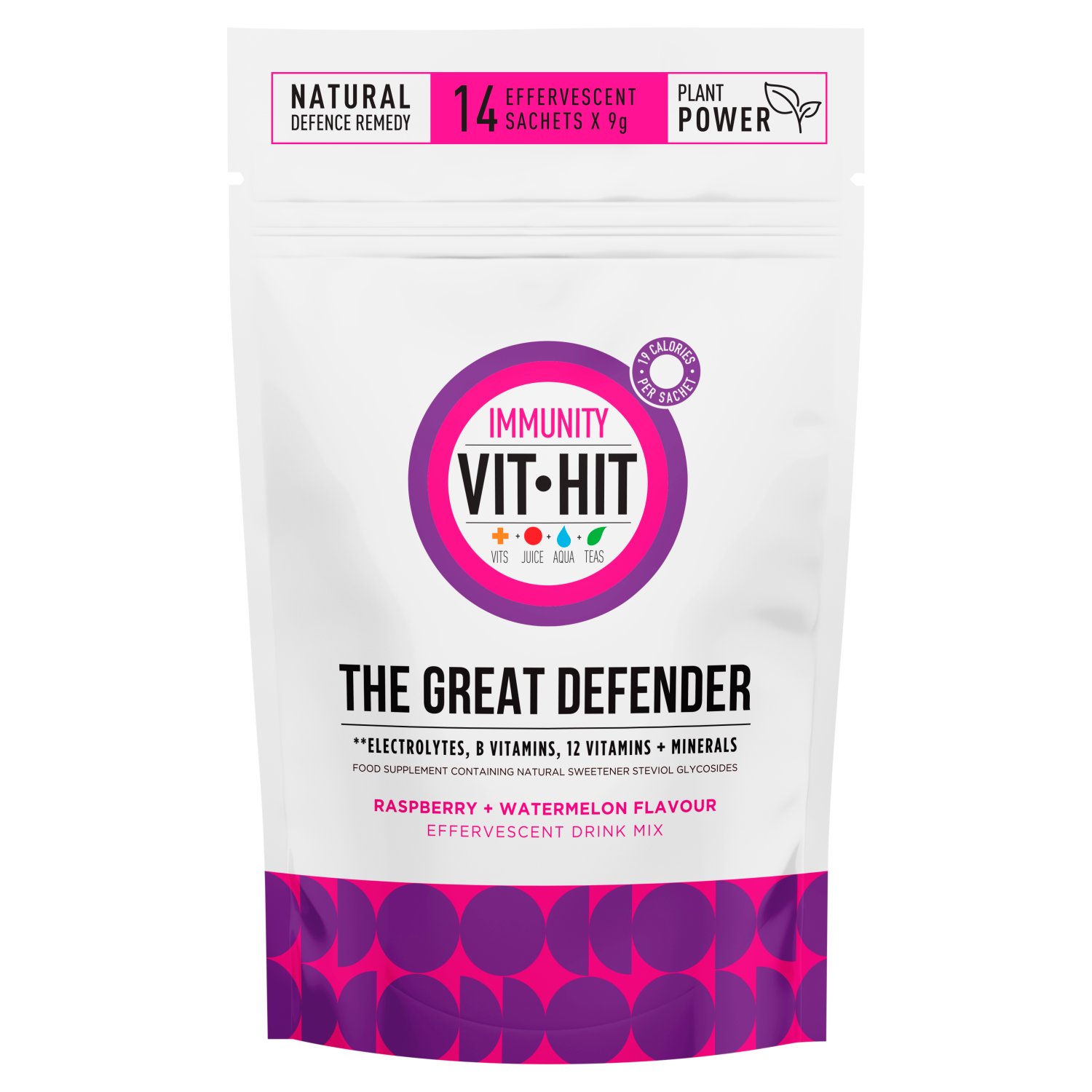 Vit Hit The Great Defender Raspberry & Watermelon Effervescent Drink Mix (154 g)