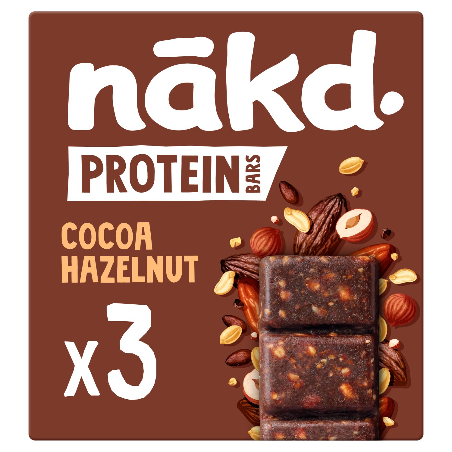 Nakd Cocoa Hazelnut Protein Bars 3 Pack (45 g)