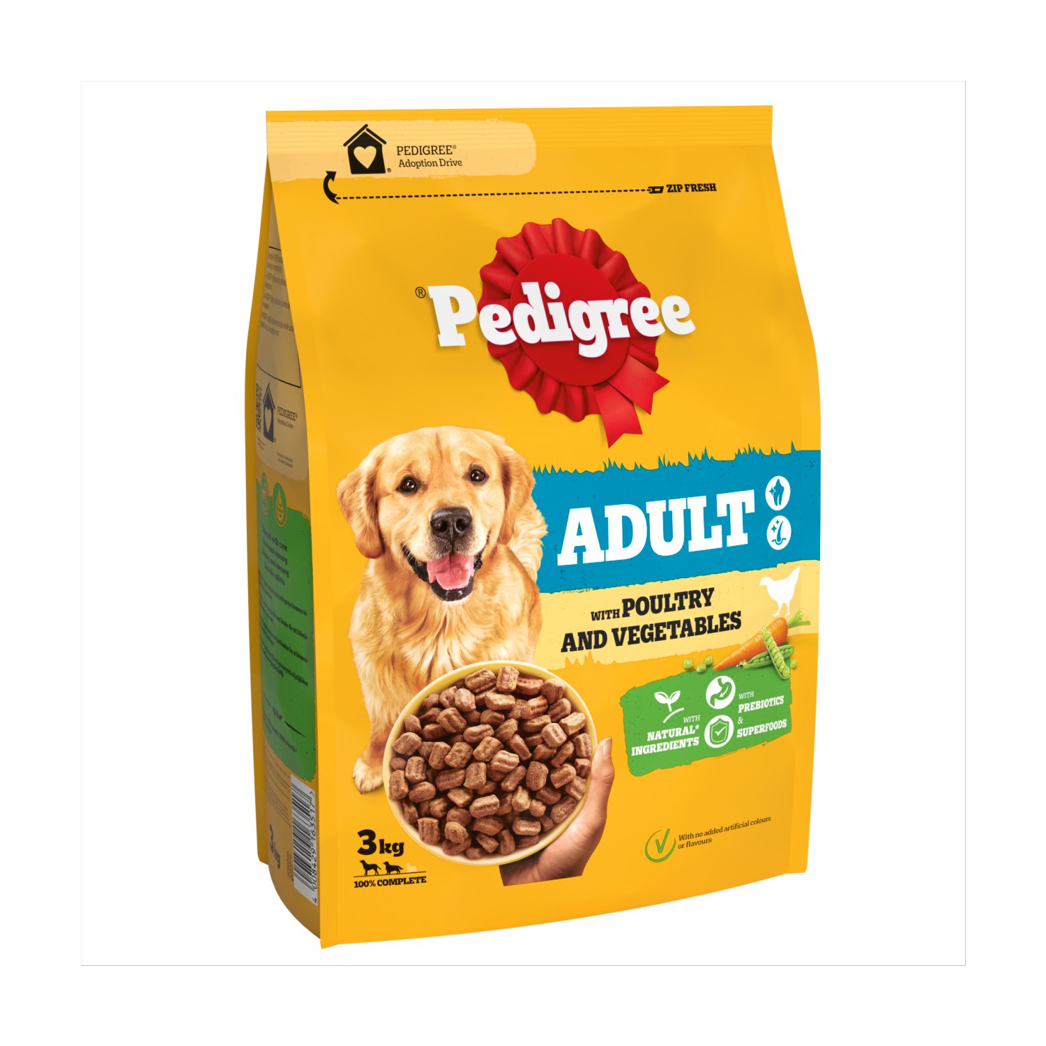 Pedigree Poultry Vegetables Adult Dry Dog Food Bag 3 kg Storefront EN