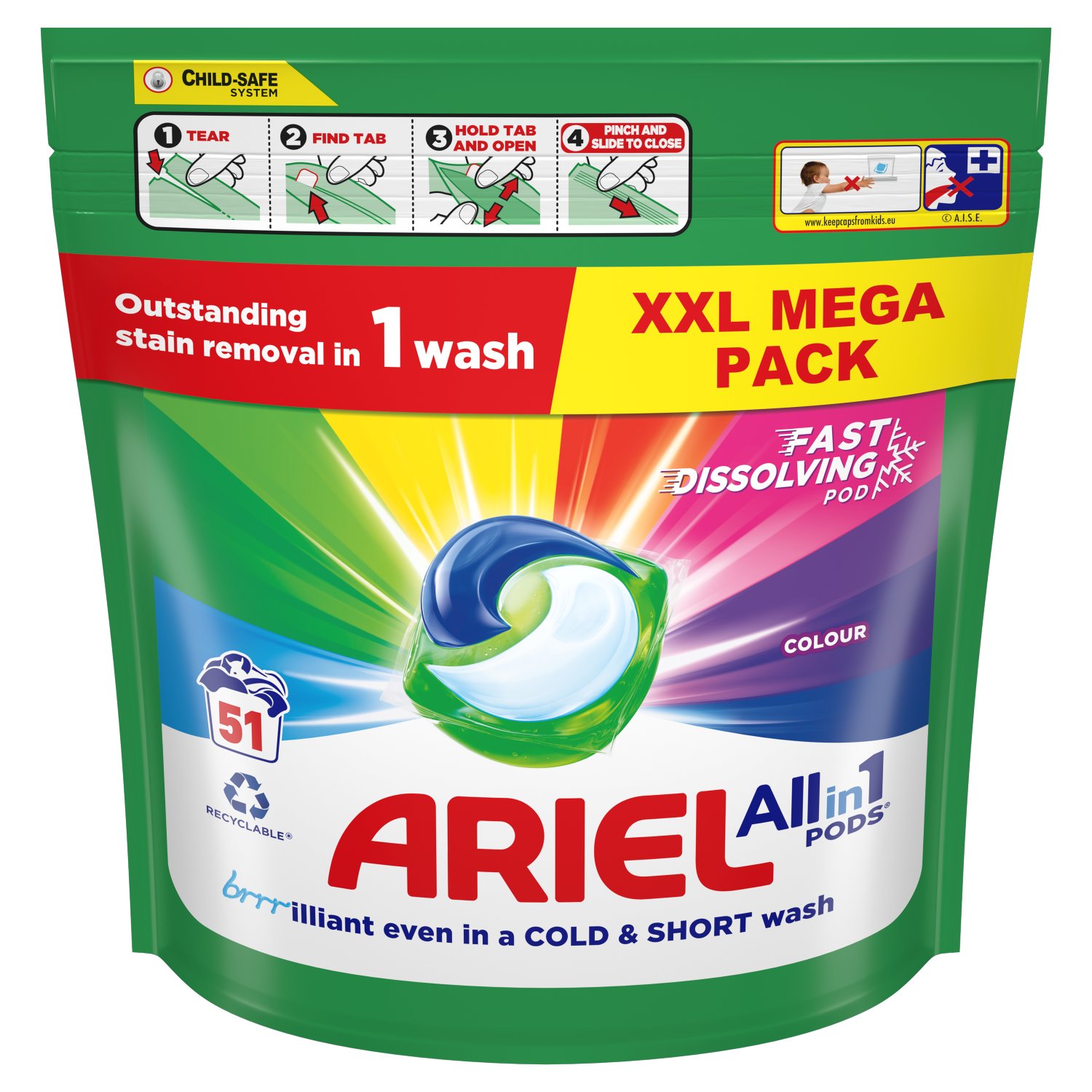 Ariel All in 1 Pods 51 Wash XXL Mega Pack (51 Piece)