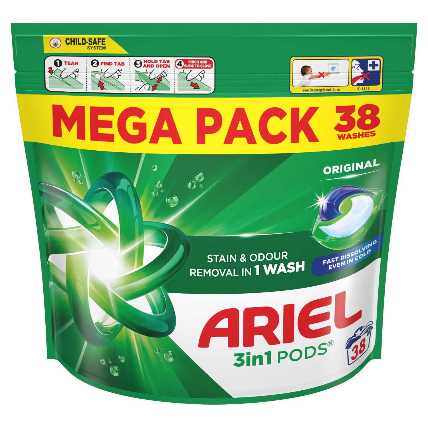 Ariel All in 1 Original Pods 38 Wash (38 Piece)