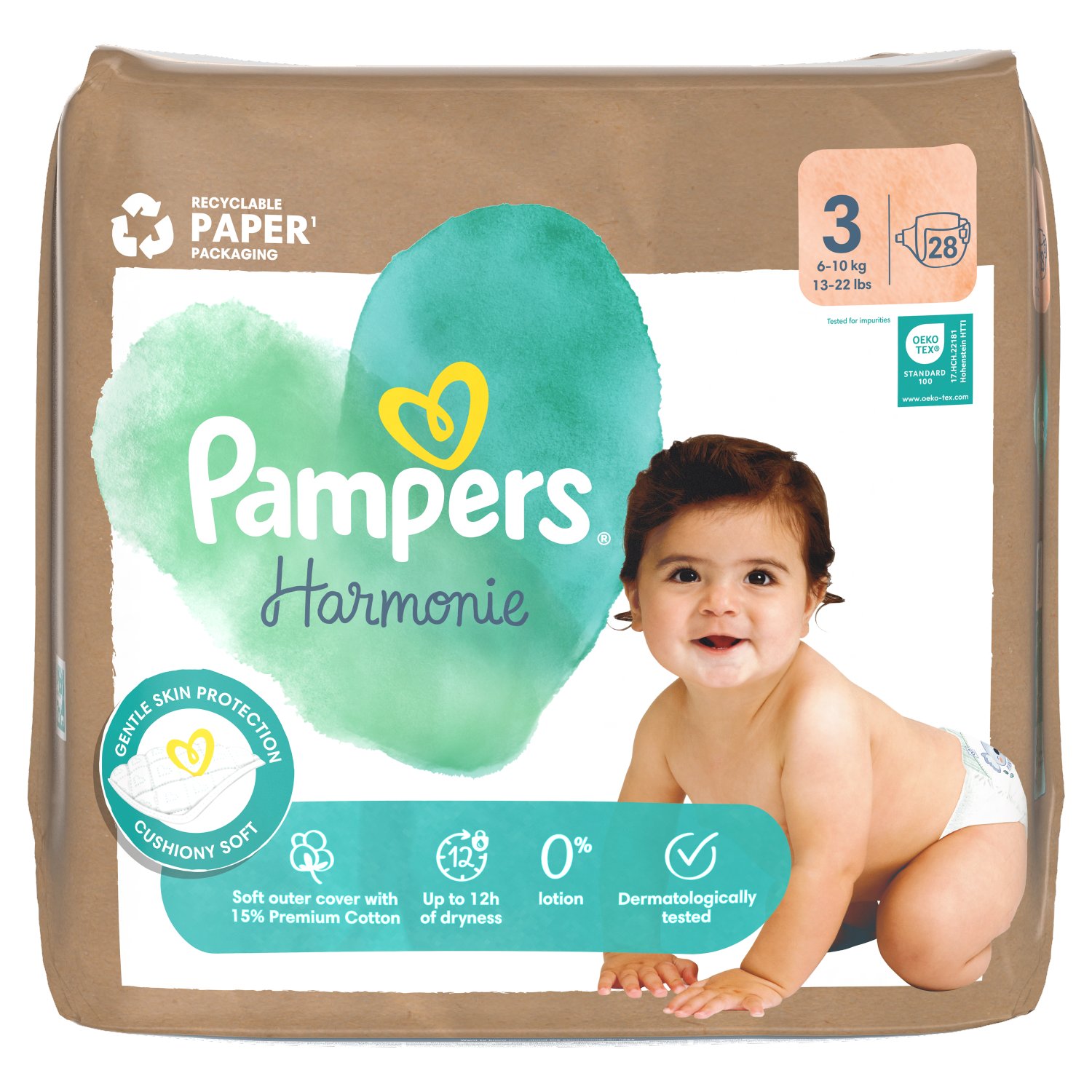 Pampers Harmonie Size 3 Nappies (28 Piece)