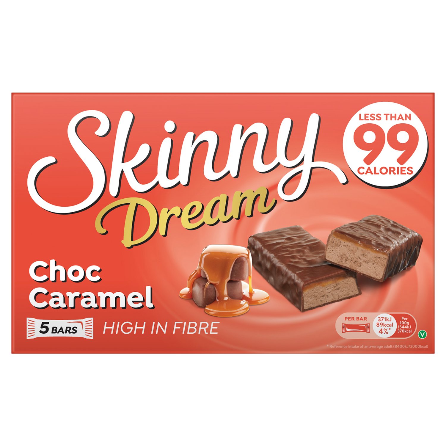 Skinny Dream Chocolate Caramel Bar 5 Pack (24 g)