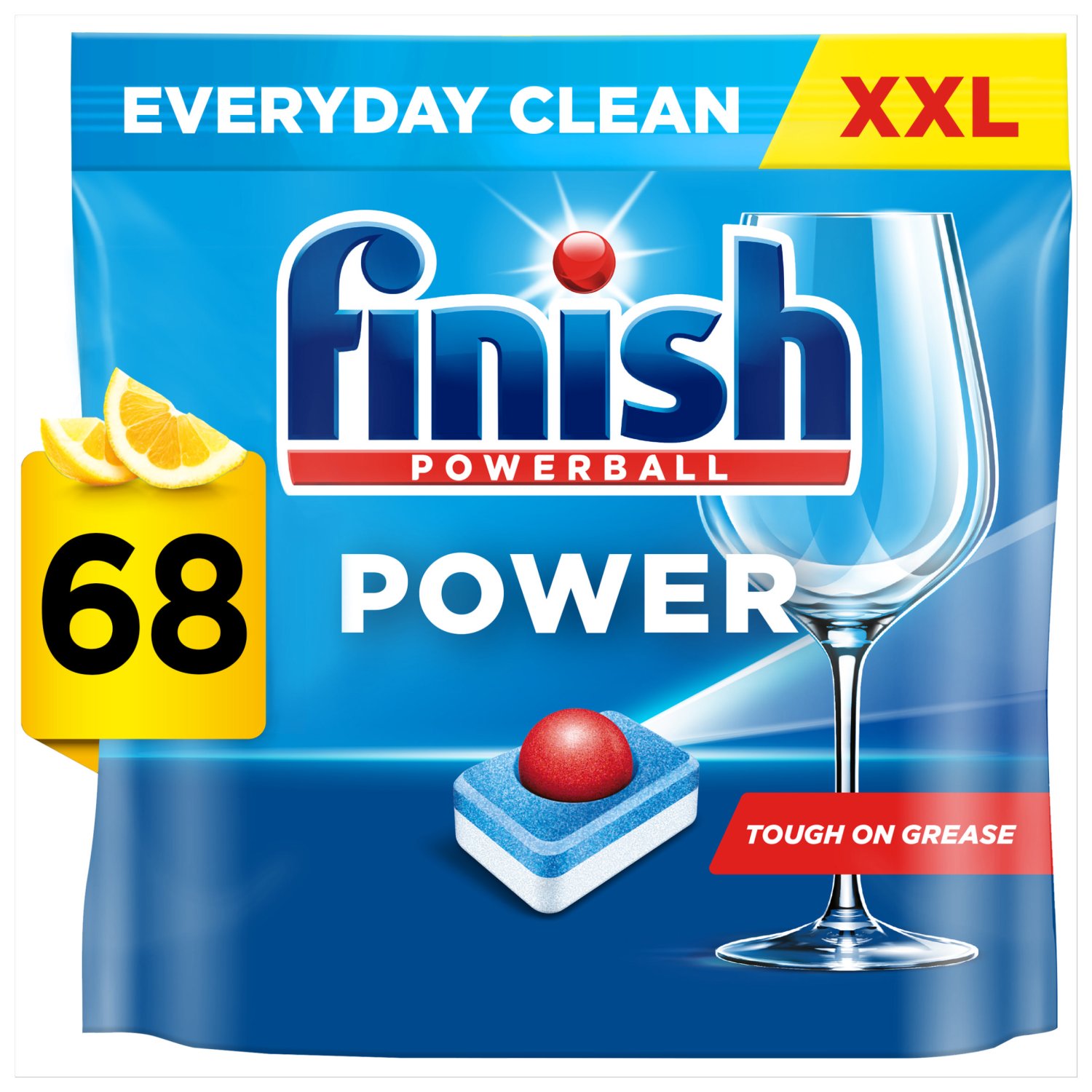 Finish Power All in 1 Lemon Dishwasher Tablets XXL Pack (68 Piece)