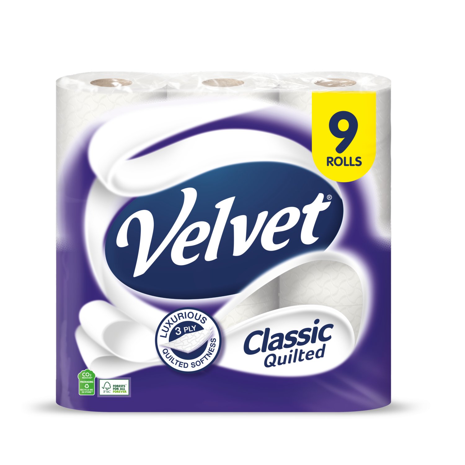 Velvet Classic Quilted Toilet Tissues 9 rolls (9 sqm)