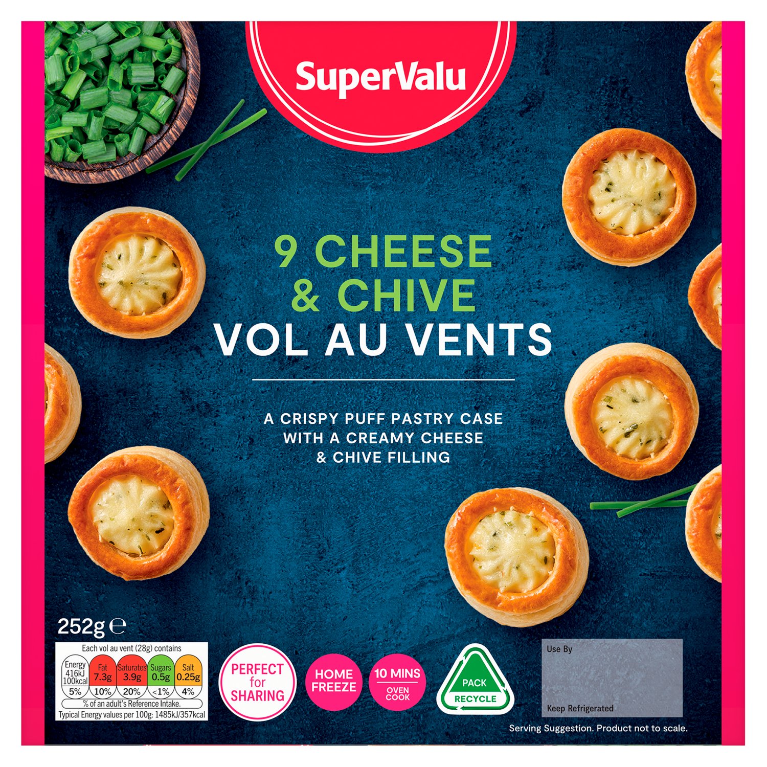 SuperValu Cheese & Chive Vol Au Vents 9 Pack (252 g)