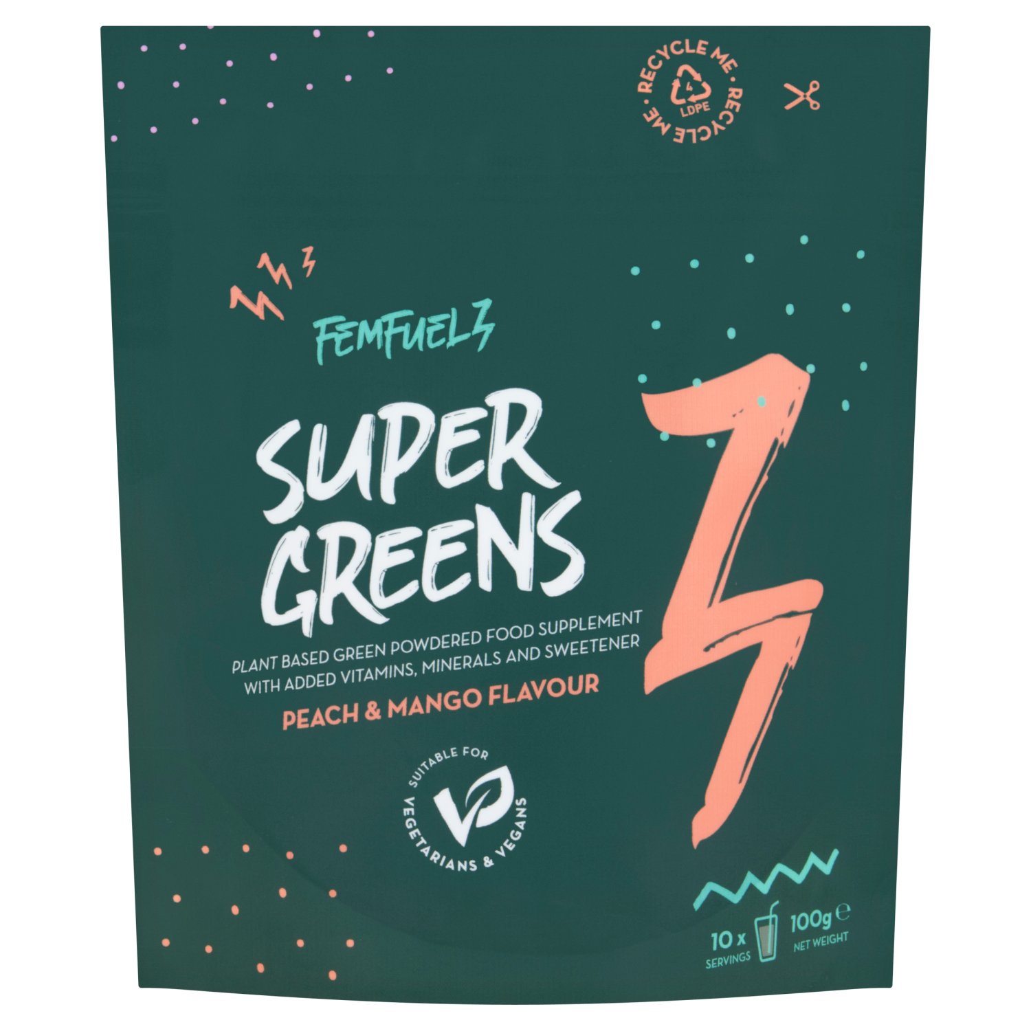 Femfuelz Peach & Mango Super Greens (100 g)