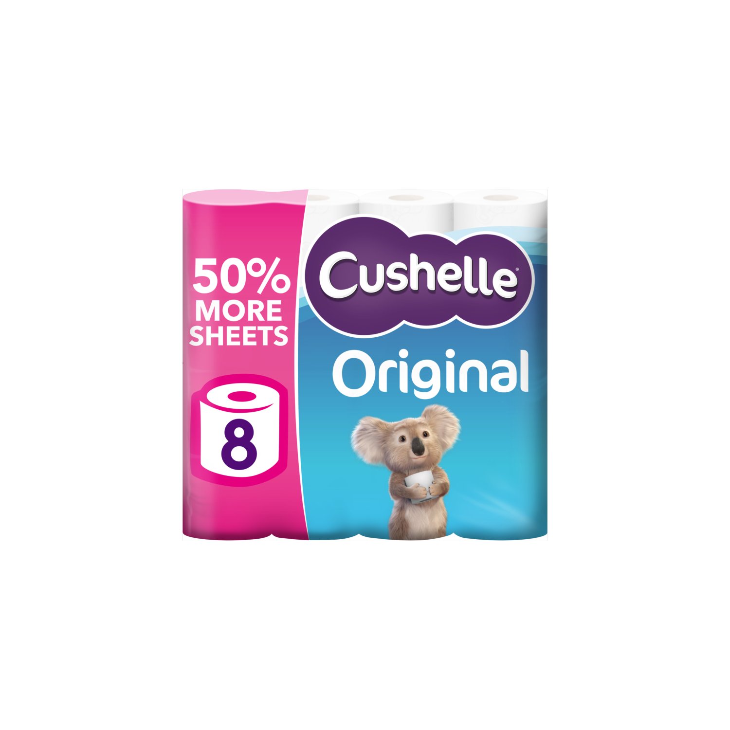 Cushelle Original Mega Rolls 50% More Sheets 8 Rolls (8 Roll)