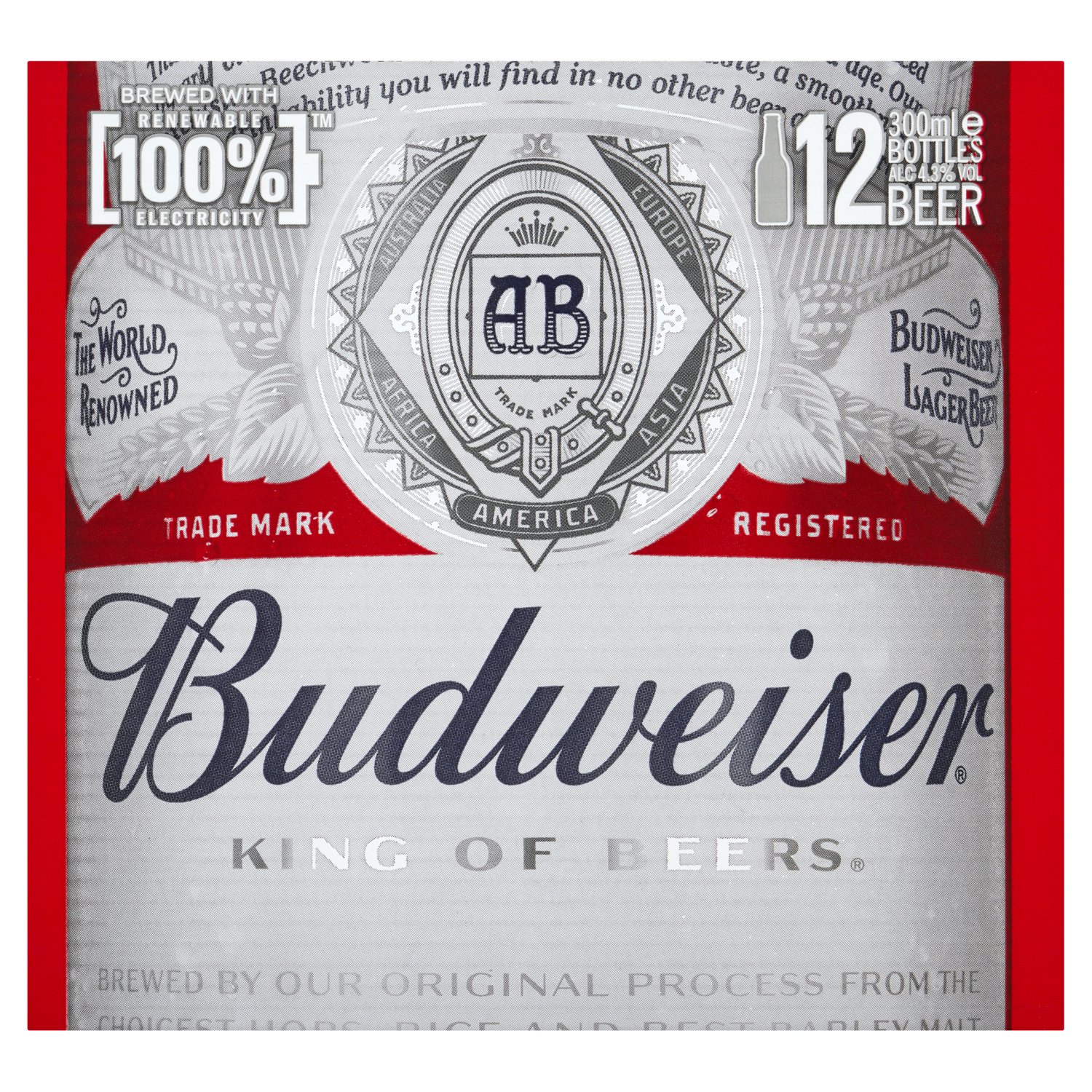 Budweiser Beer Bottle 12 Pack (300 ml)