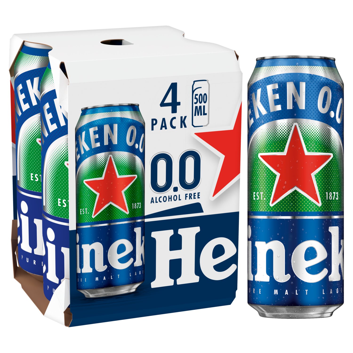 Heineken 0.0 Alcohol Free Lager Can 4 Pack (500 ml)