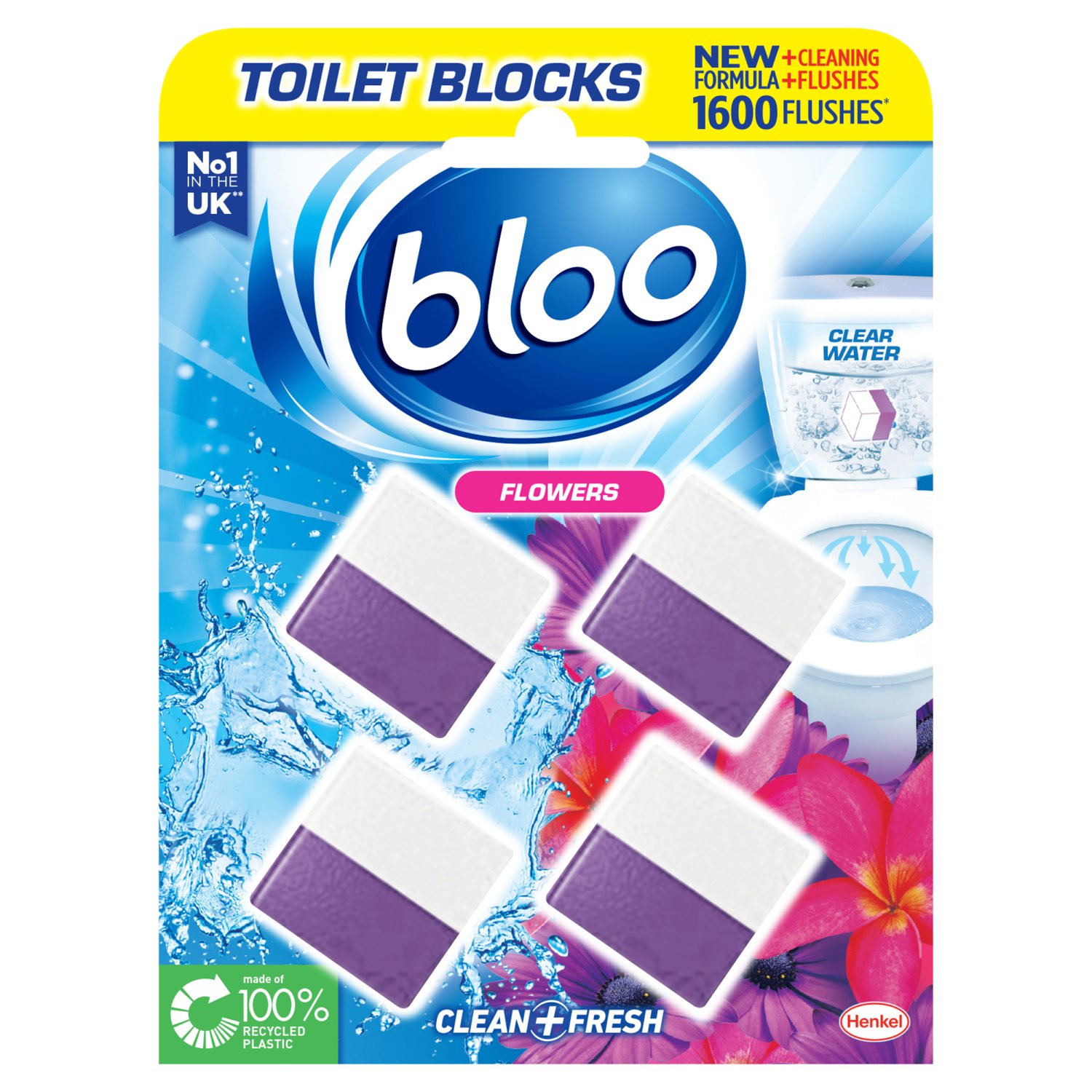 Bloo Flowers 2in1 Toilet Blocks 4 Pack (200 g)