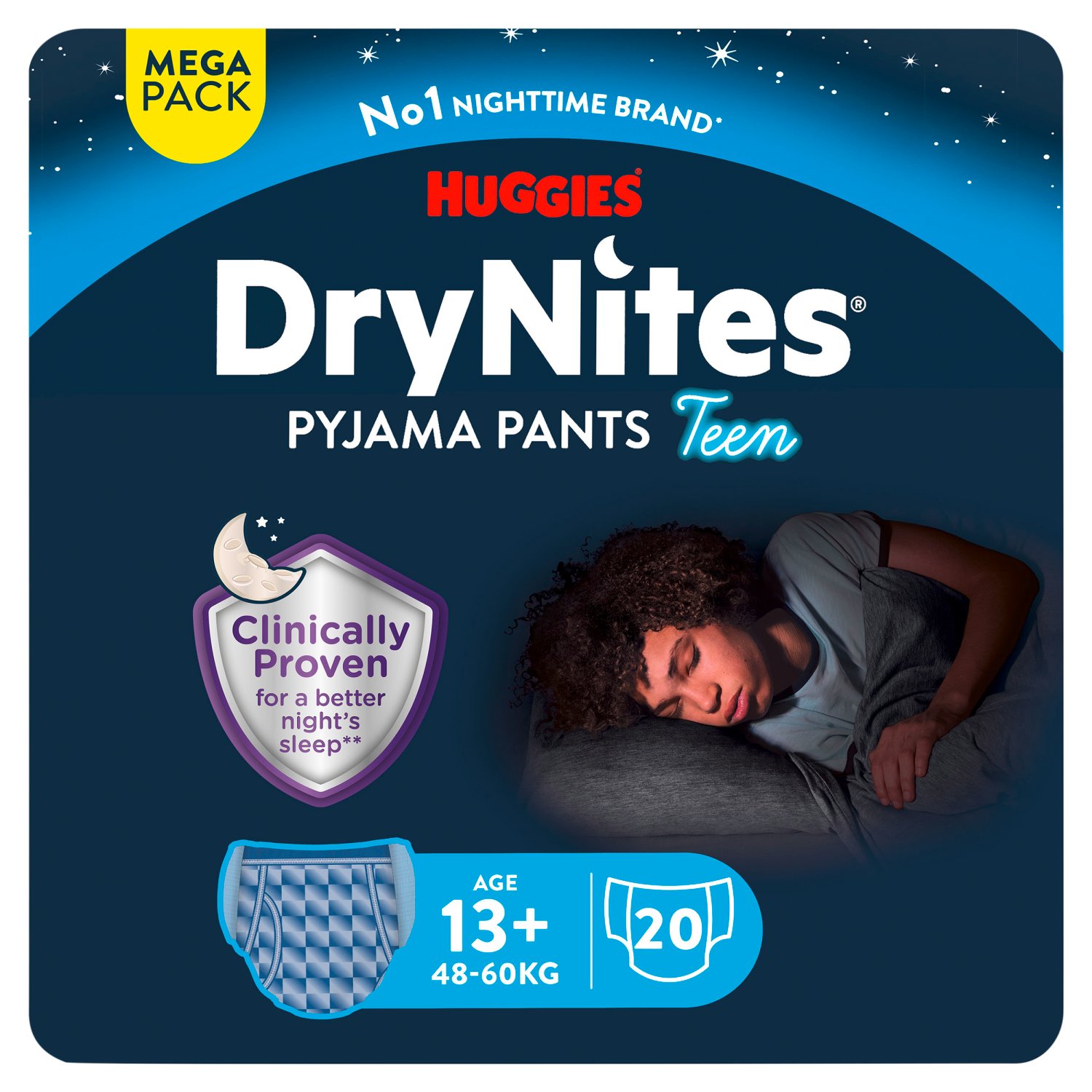 Huggies DryNites Pyjama Pants Teen Boy Age 13+ Mega Pack (20 Piece)