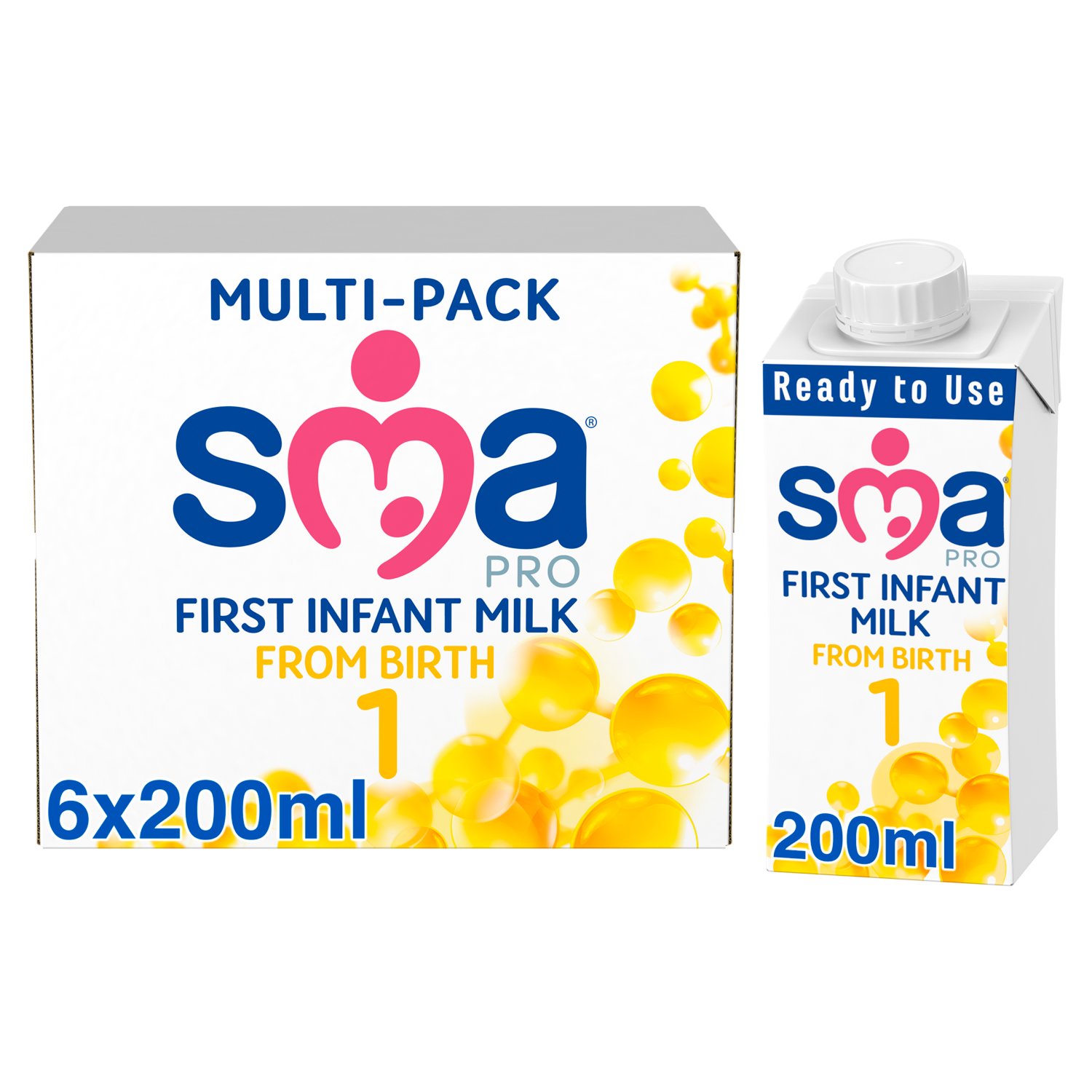 SMA SMA Pro From Birth First Infant Milk Carton 6 Pack (200 ml), 1 Each 